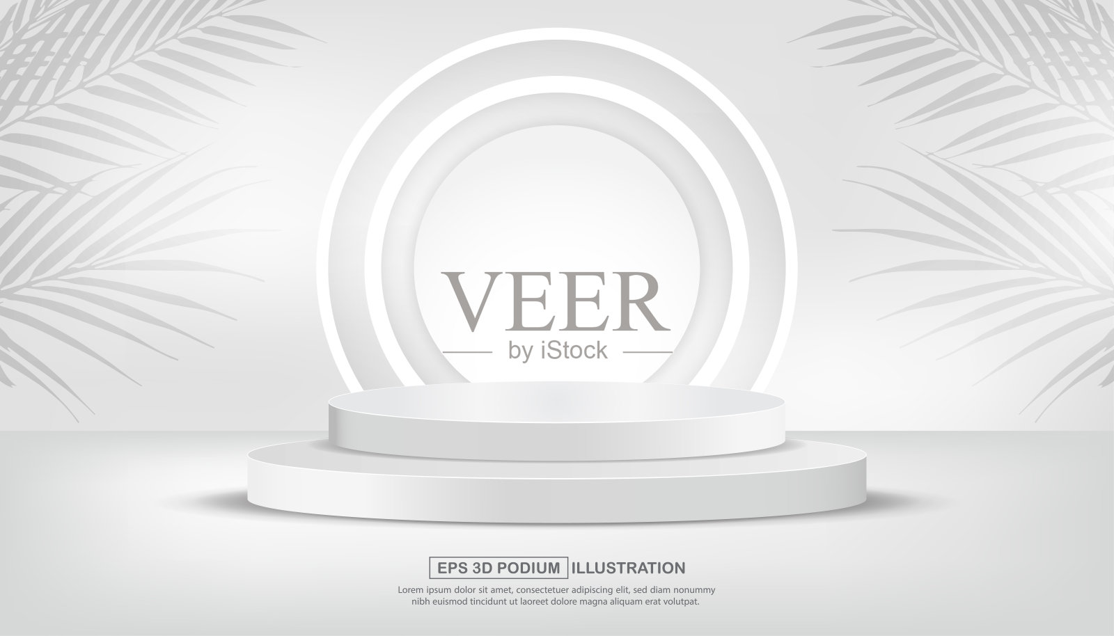 现实的3d讲台白色和灰色最小的背景插画图片素材