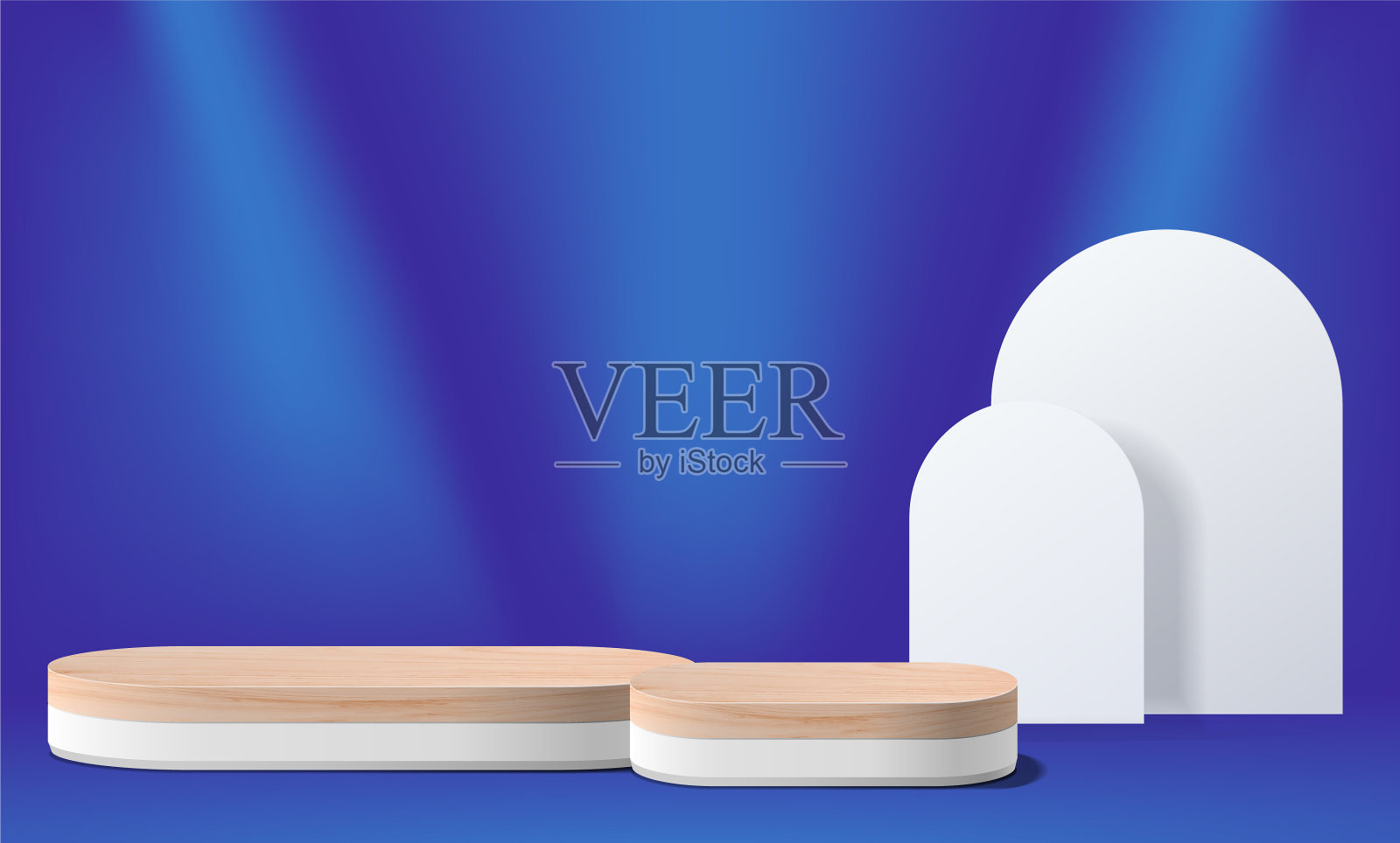 背景与讲台和最小的云场景插画图片素材