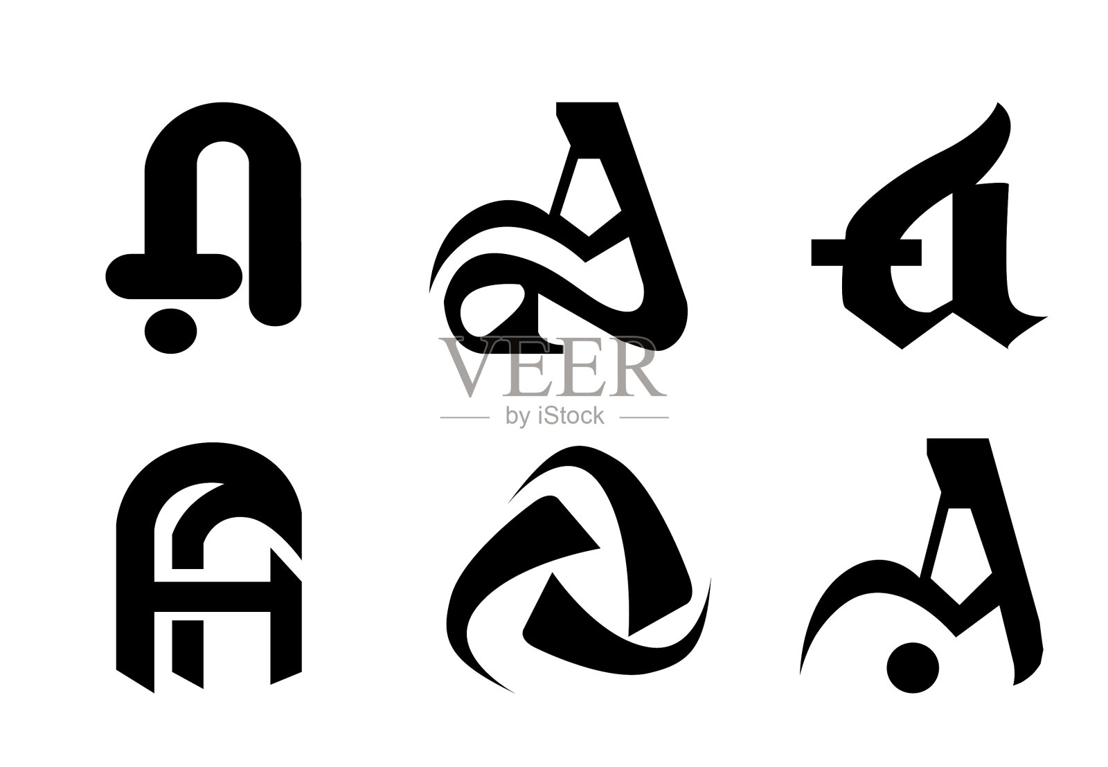 字母型字母首字母标志集艺术插画图片素材