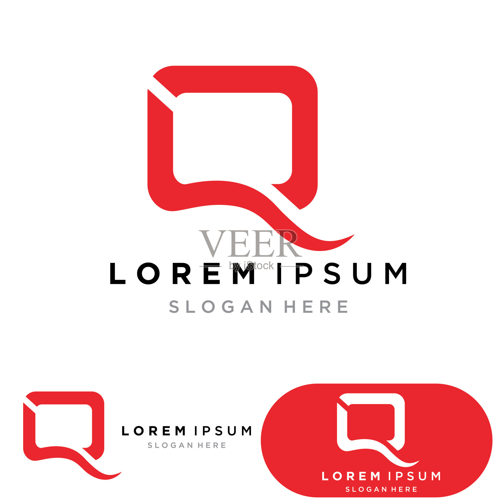 字母Q标志设计的商业灵感插画图片素材