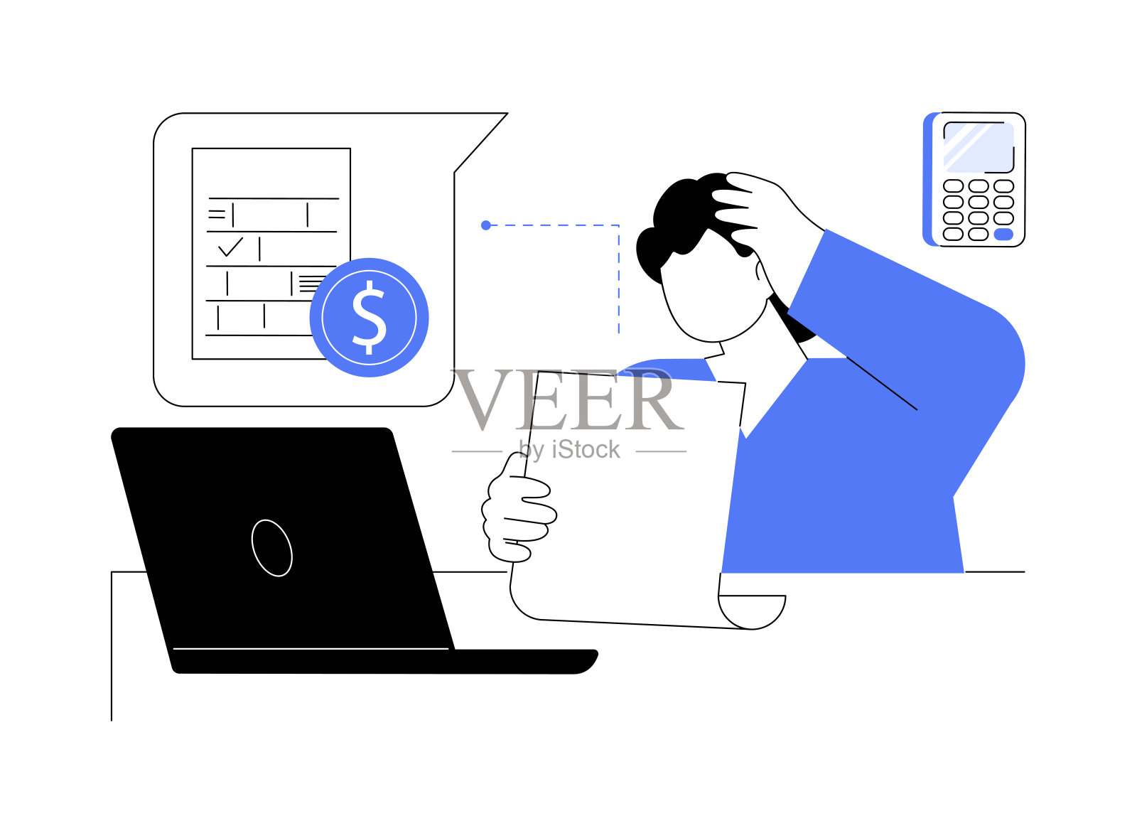 处罚通知邮件抽象概念矢量插图。插画图片素材