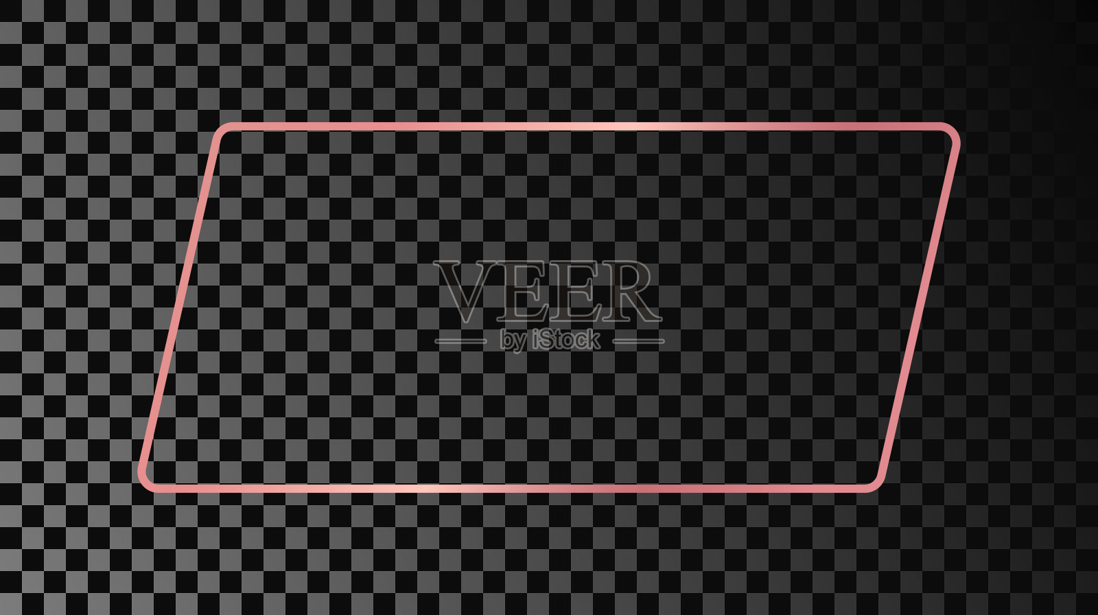 玫瑰金发光圆形矩形框架插画图片素材