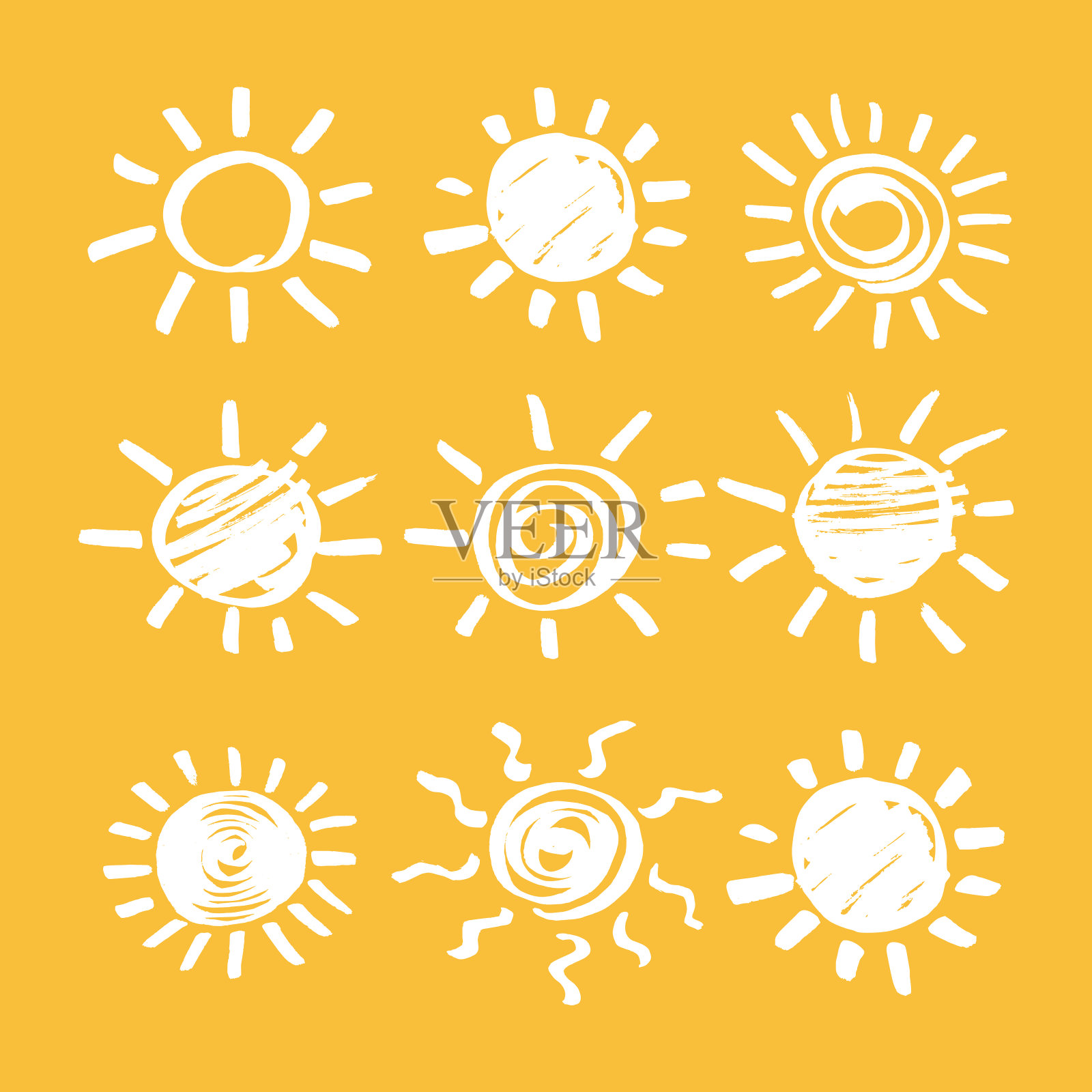 手绘太阳插画图片素材