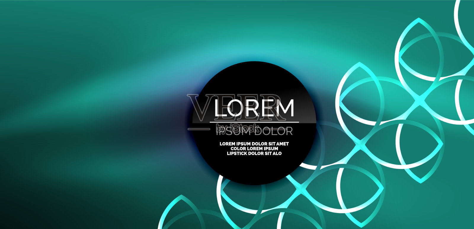 霓虹线条和波浪抽象的背景技术插画图片素材