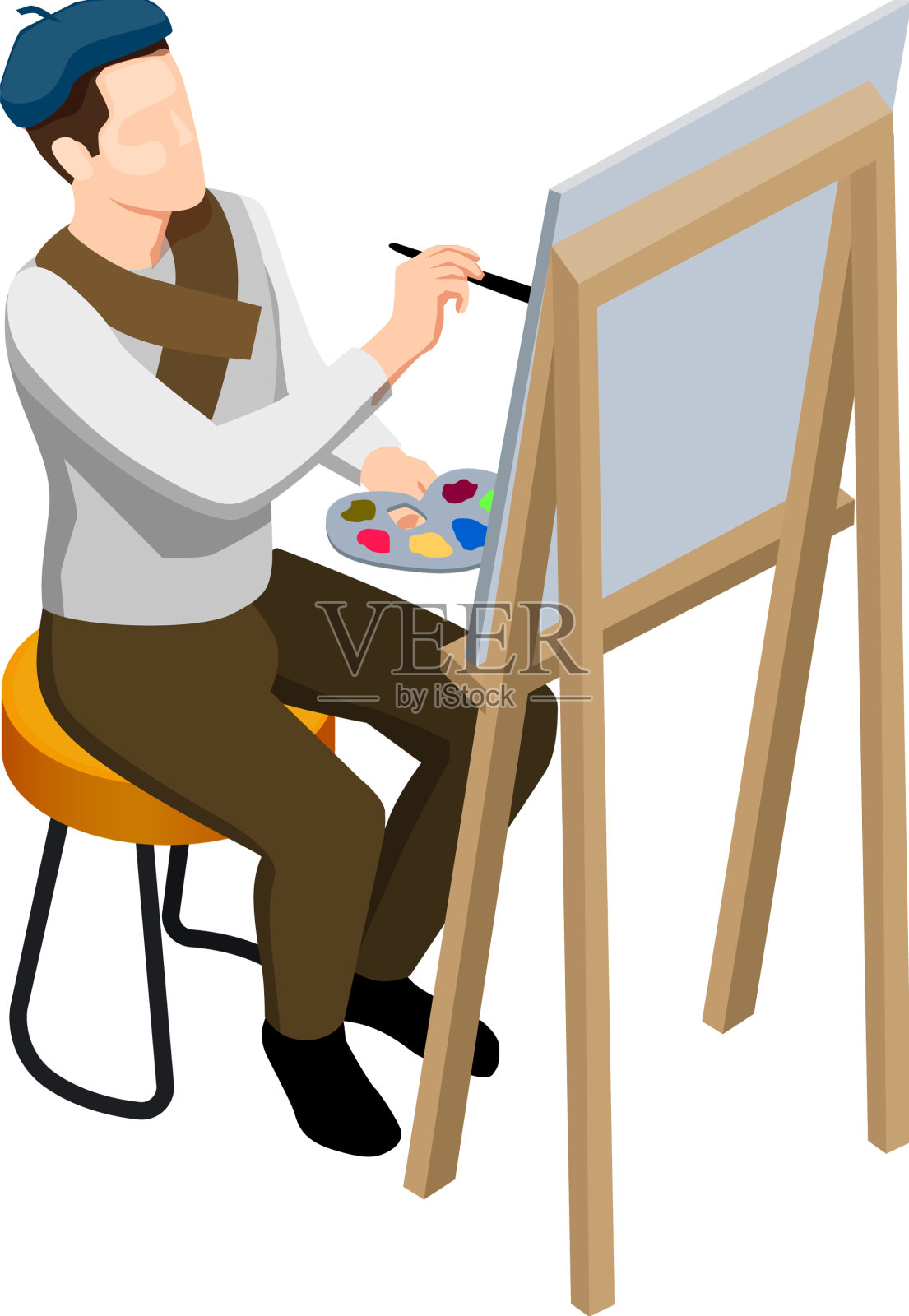 等距街头艺术家设计元素图片