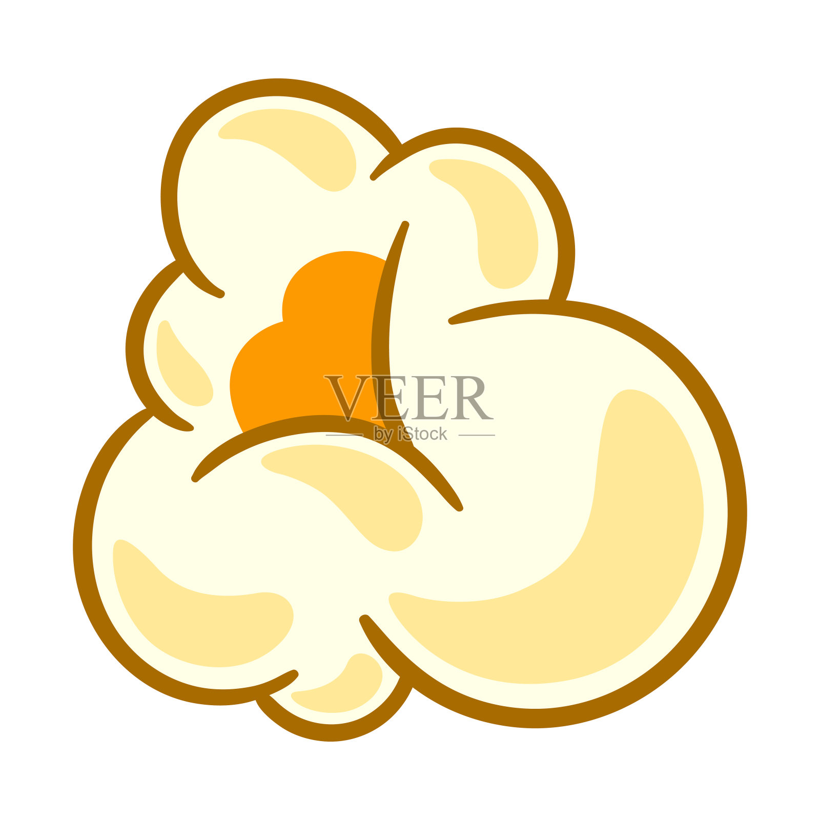 爆米花的插图。卡通风格的休闲食品形象。插画图片素材