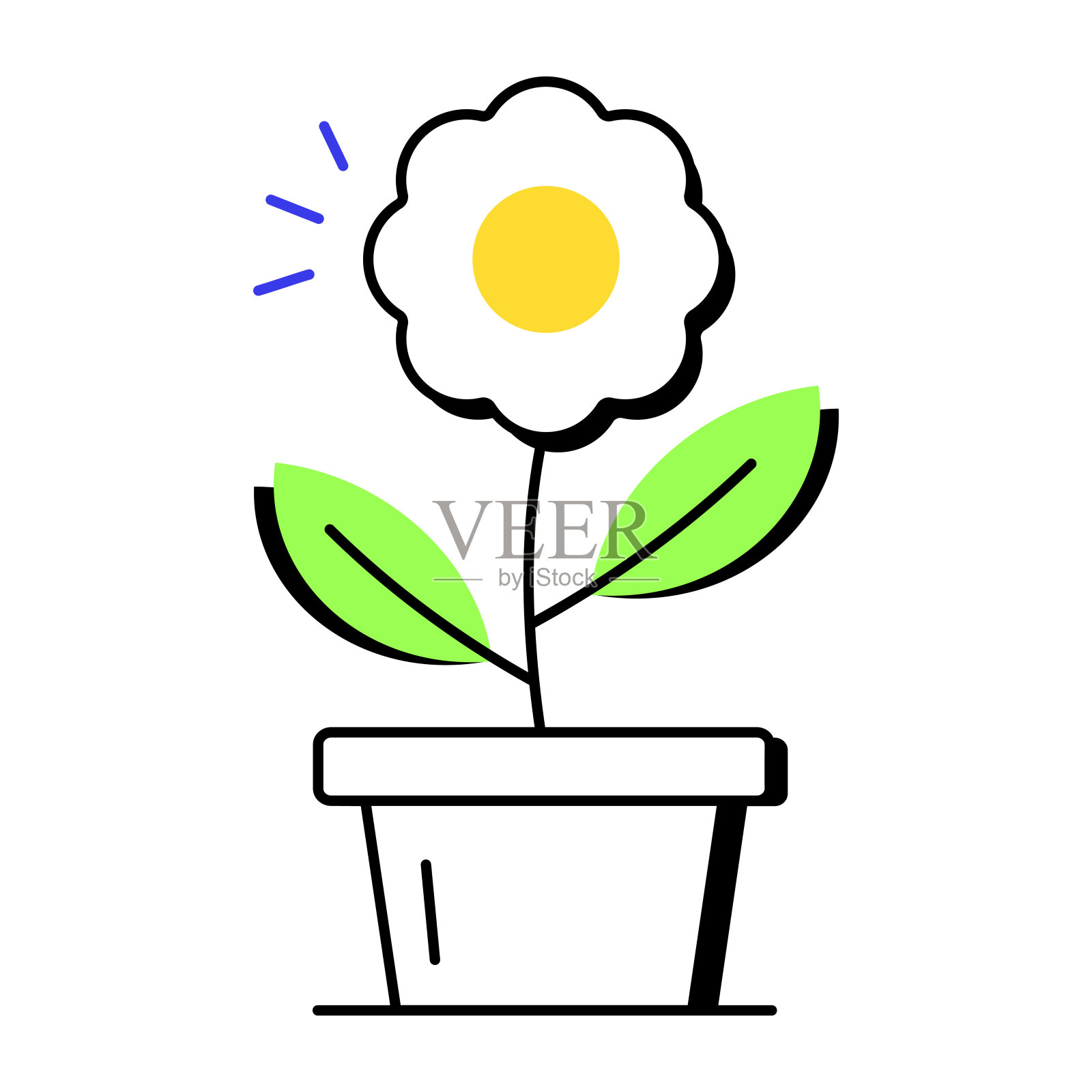 向日葵锅插画图片素材