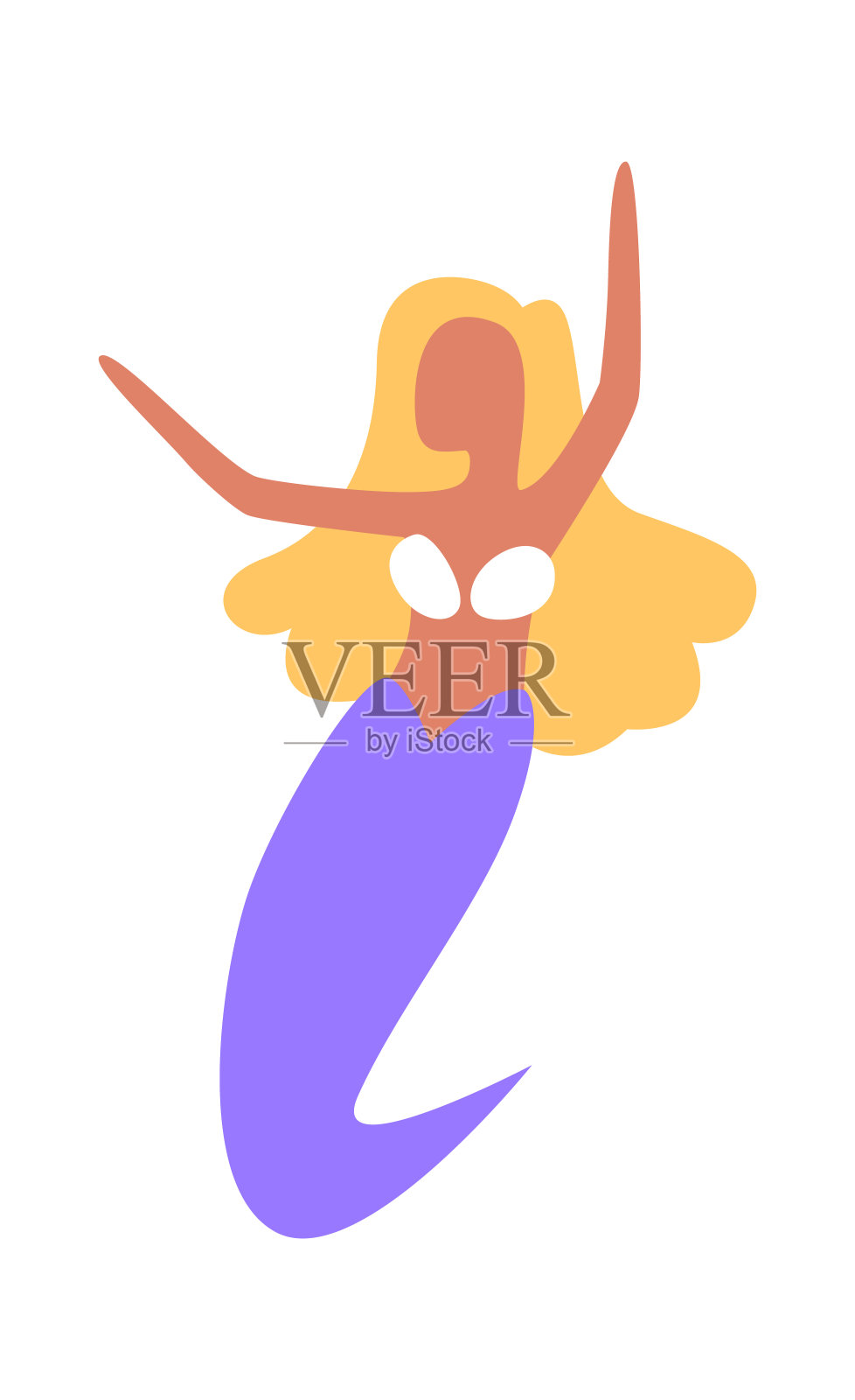 神话般的美人鱼角色插画图片素材