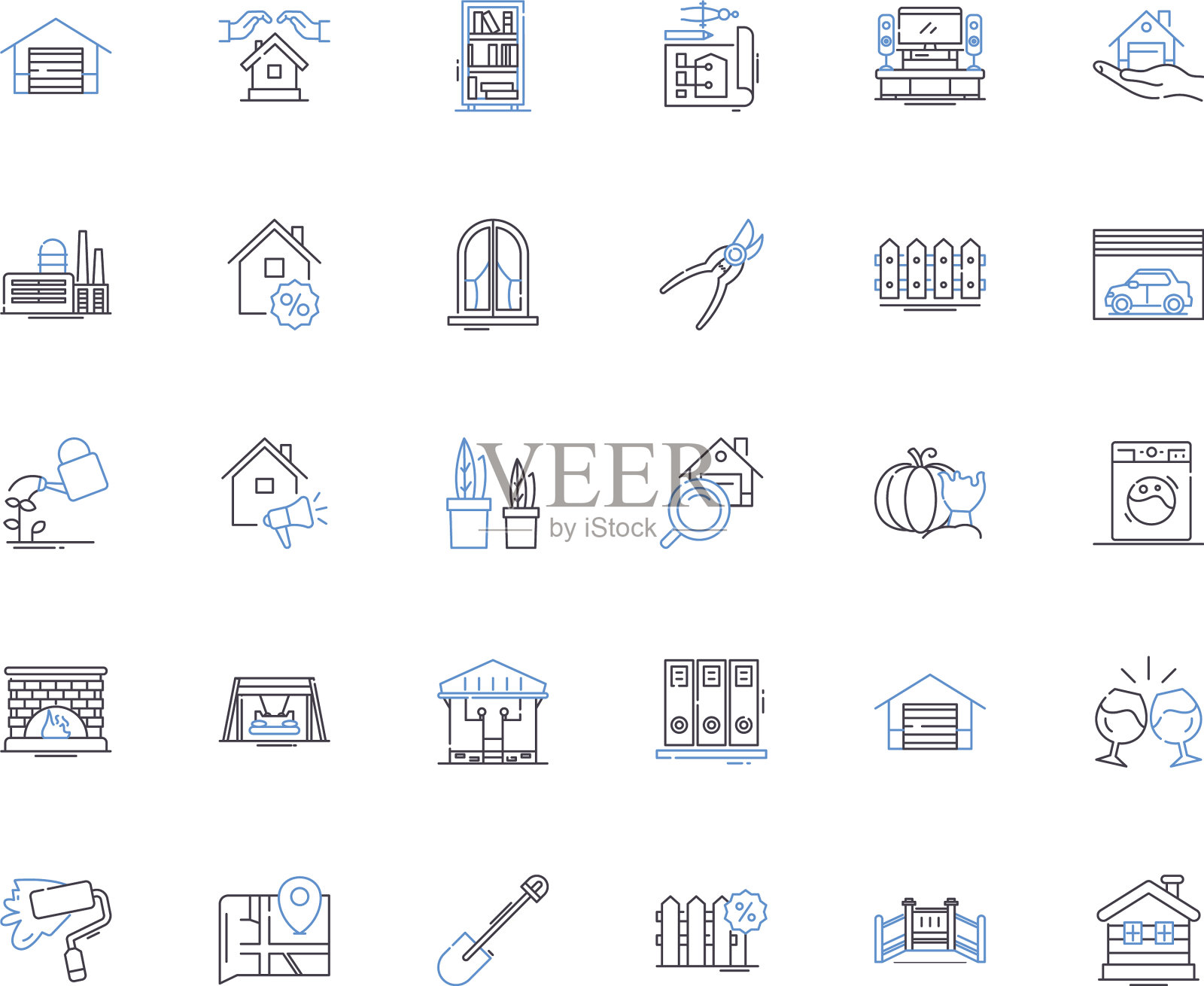 更新线图标收集现代化图标素材