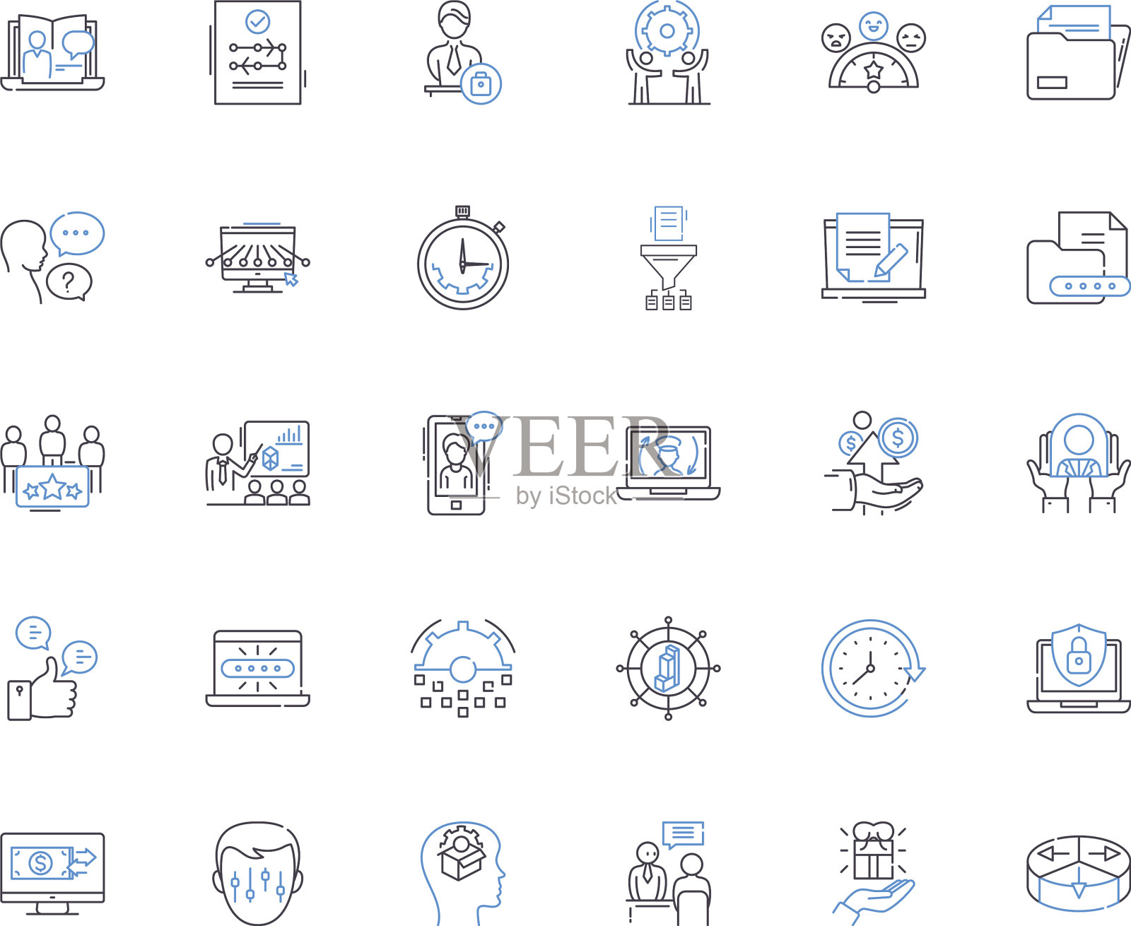 经济伙伴关系线图标收集图标素材