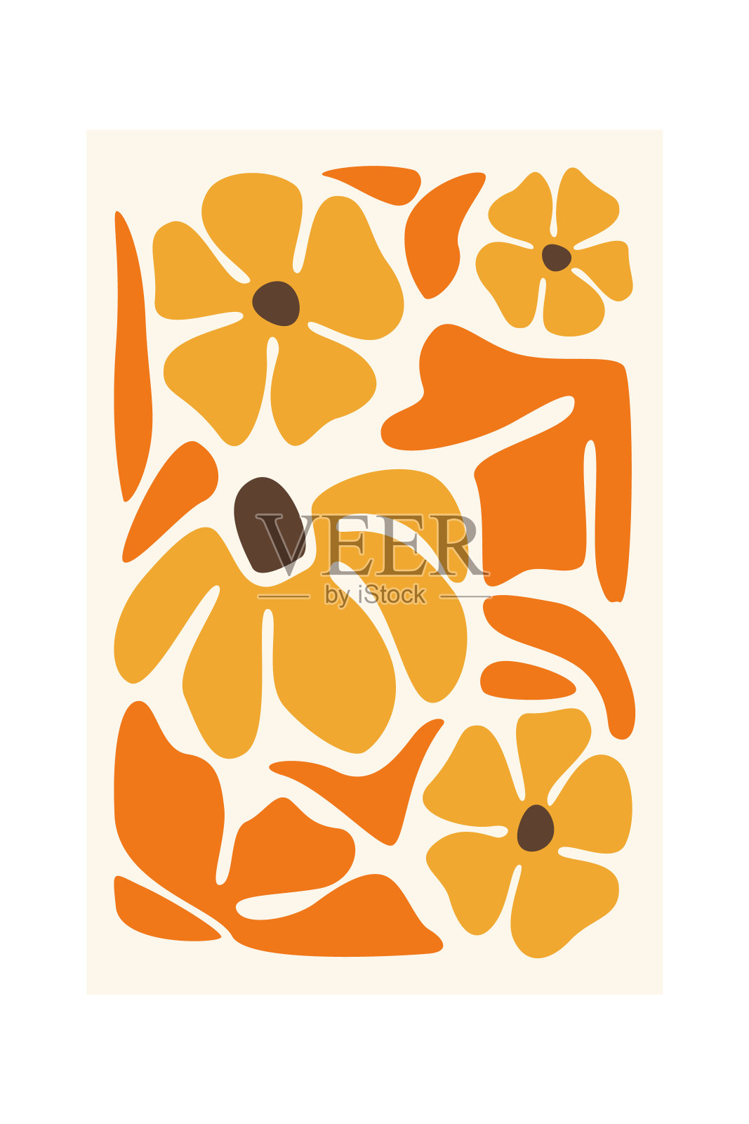 抽象雏菊花框插画图片素材