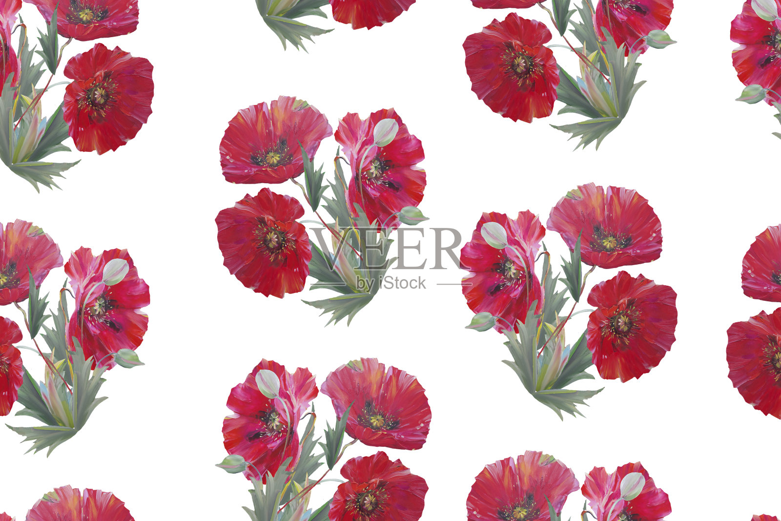 无缝花卉图案。插画图片素材