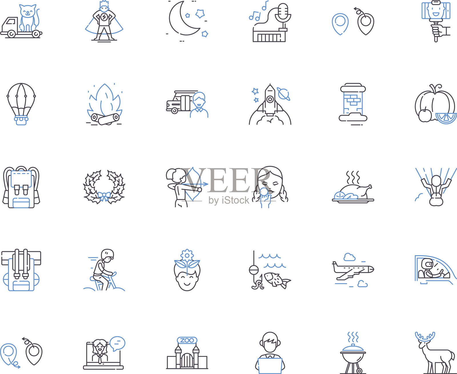 社交聚会线图标收集聚会图标素材