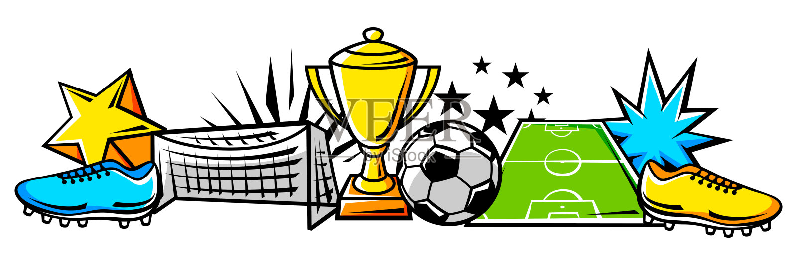 背景与足球符号。足球俱乐部插图。插画图片素材