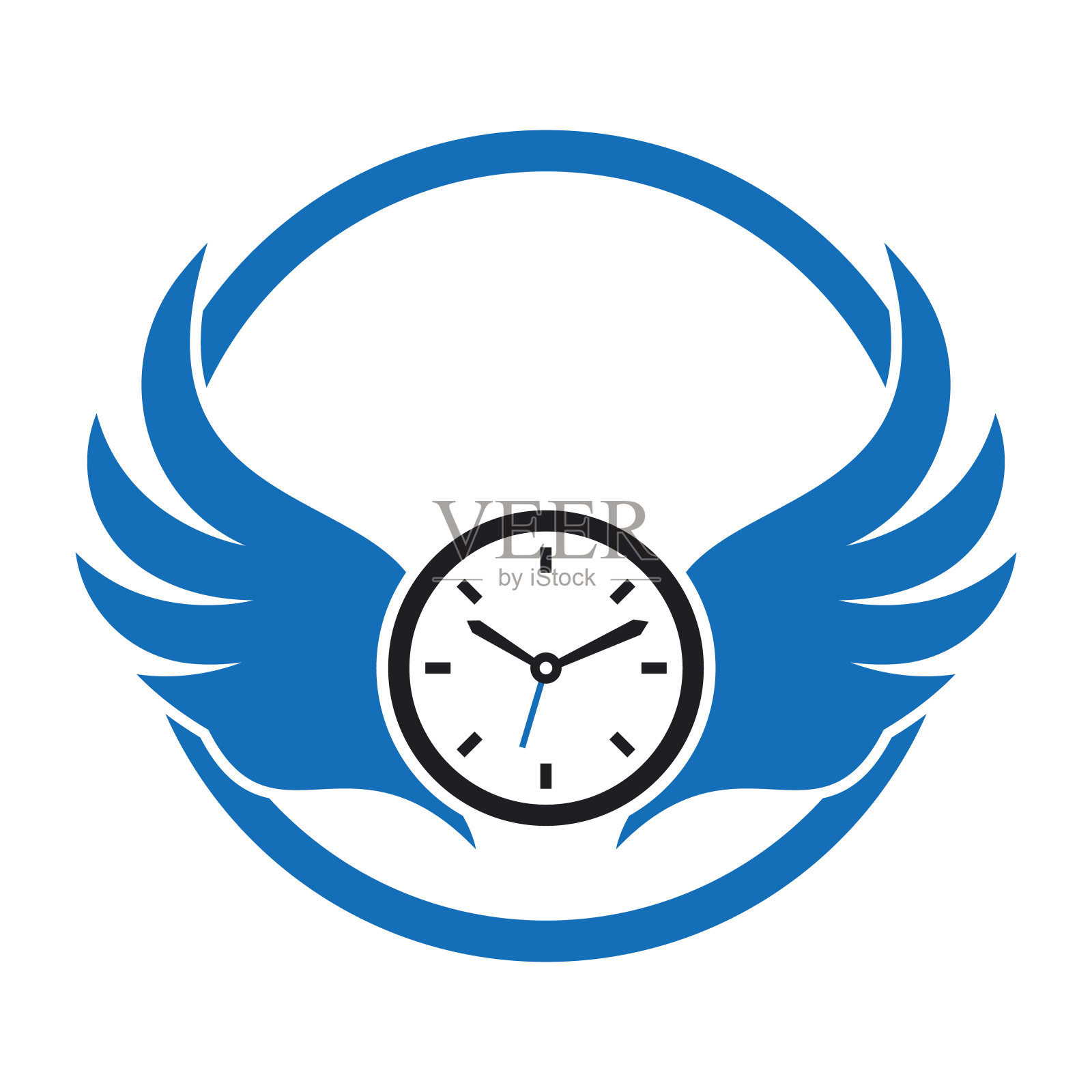 翼时间标志模板设计矢量。插画图片素材