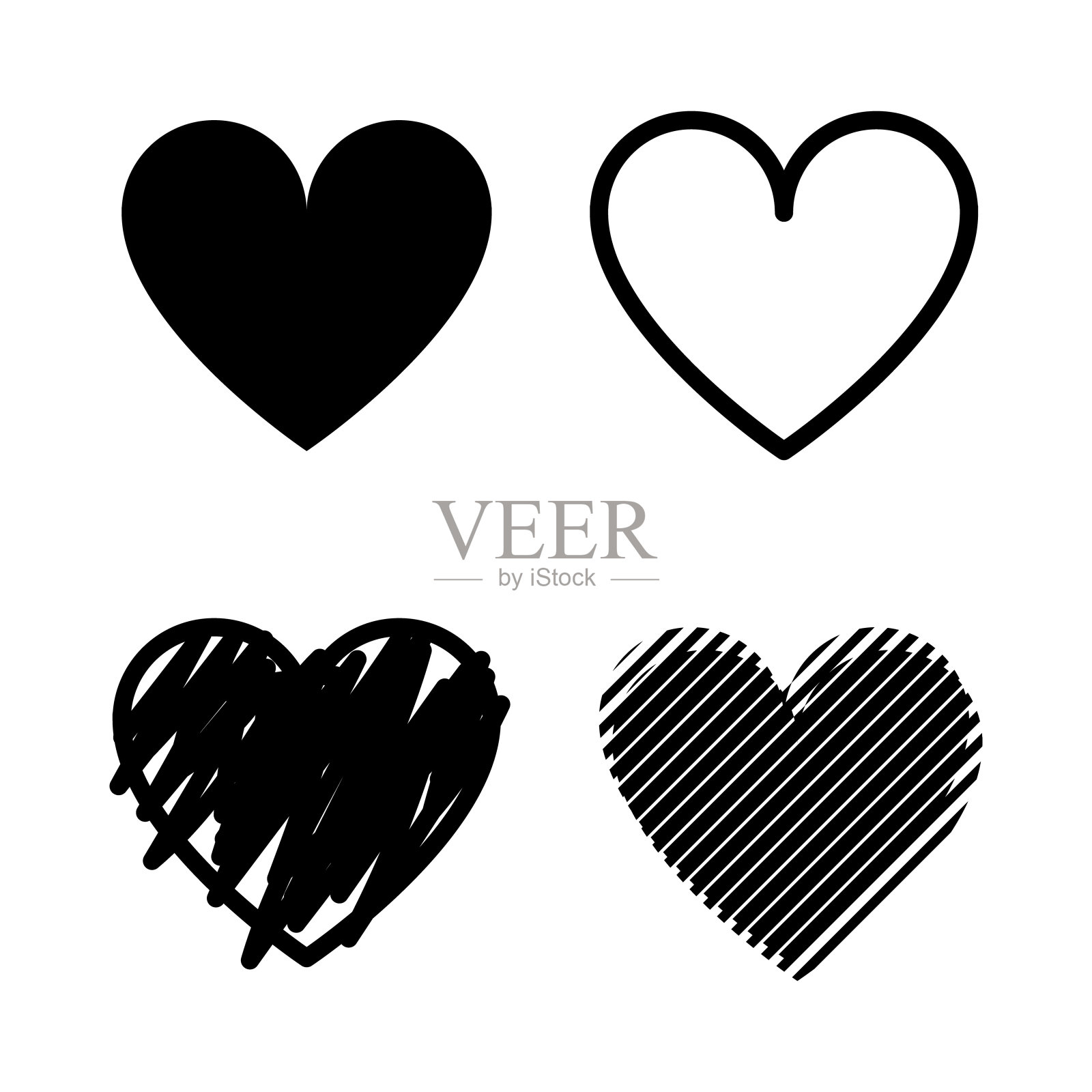 心集隔离在白色背景的平面设计元素插画图片素材