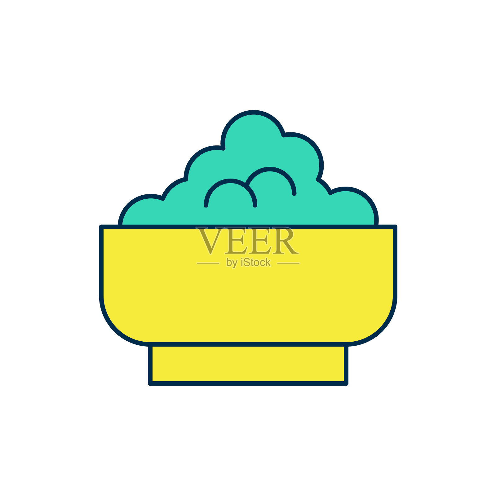 填充轮廓米饭在碗图标孤立的白色背景。传统的亚洲食物。向量插画图片素材