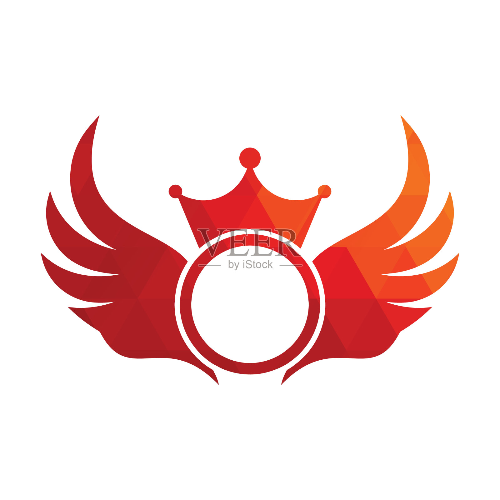 皇冠翼标志设计图标模板。插画图片素材