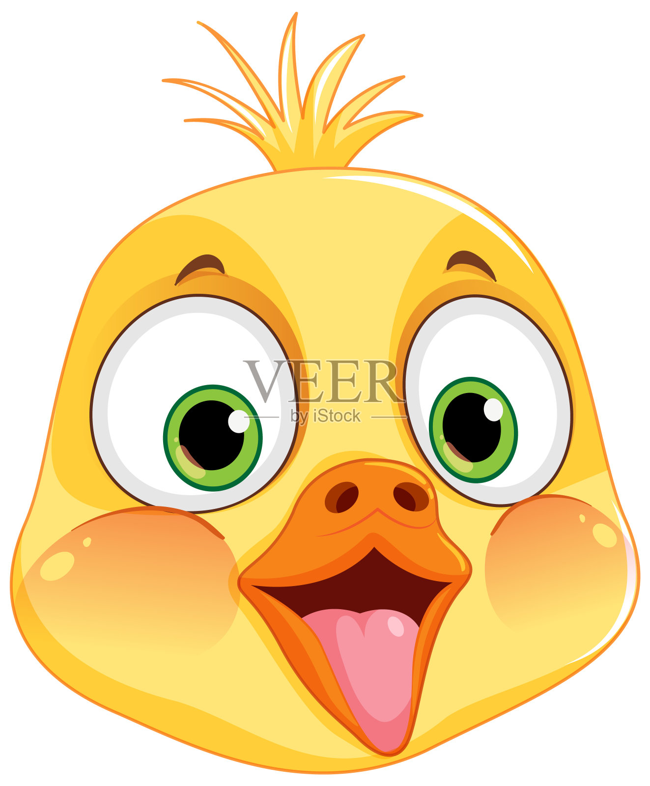 小鸡头卡通插画图片素材