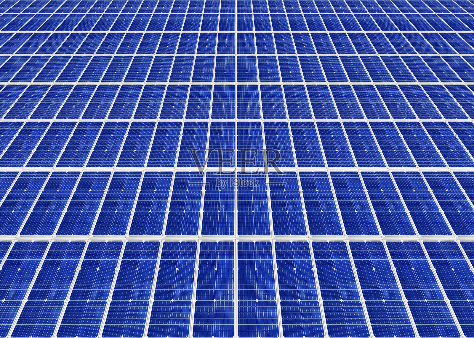 太阳能农场里的太阳能电池板，用太阳光照明，产生清洁的电力照片摄影图片