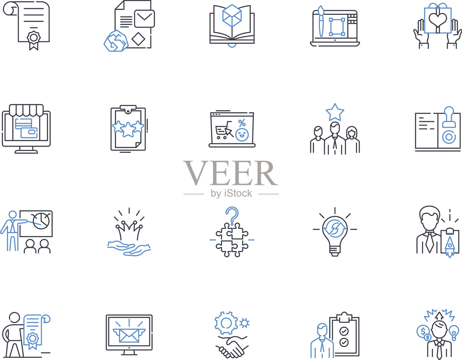 沟通概念线图标收集图标素材