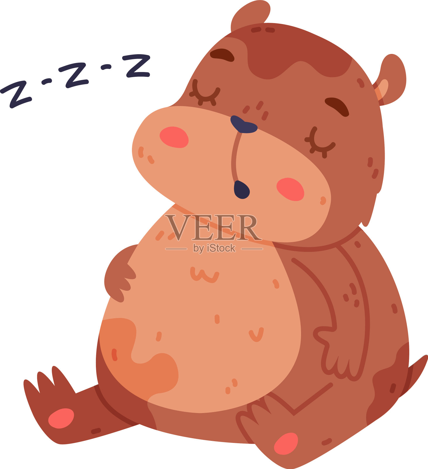 可爱的仓鼠性格与胖胖的身体坐和设计元素图片