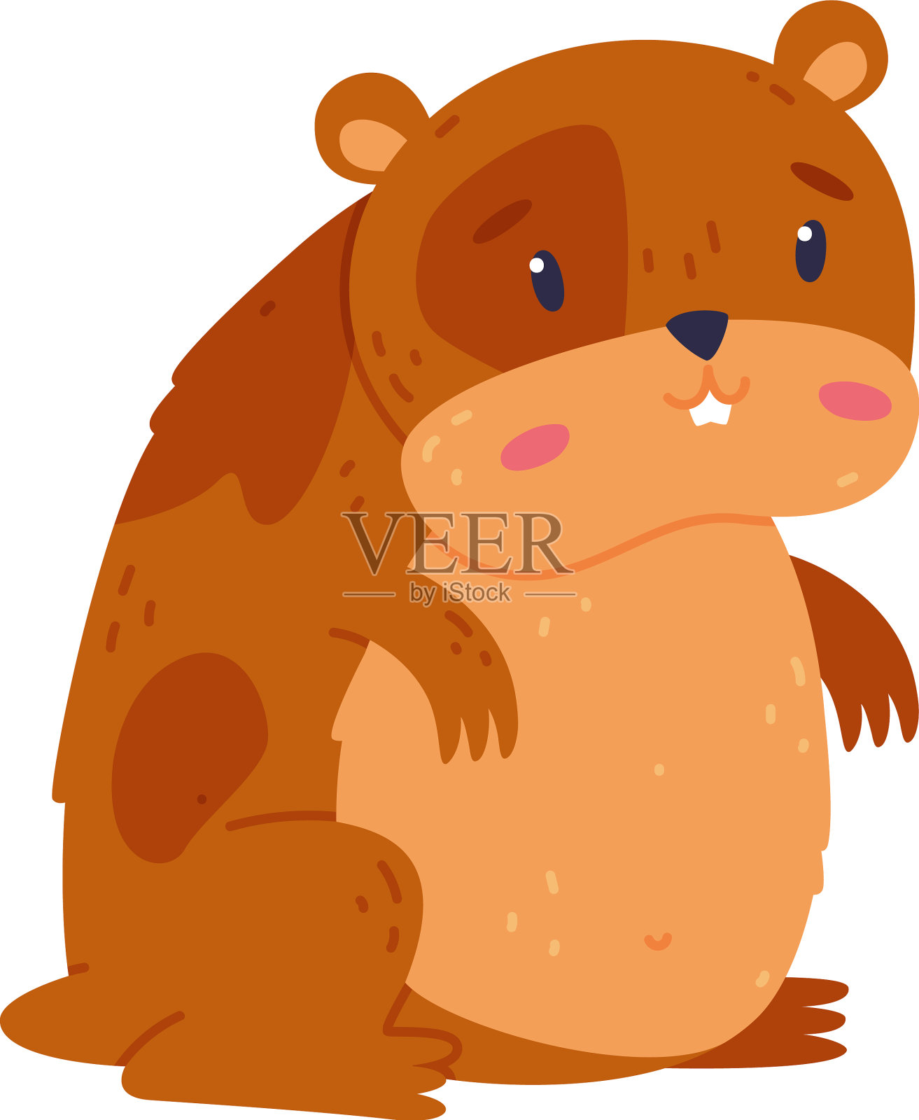 可爱的坐仓鼠有趣的棕色啮齿动物宠物设计元素图片