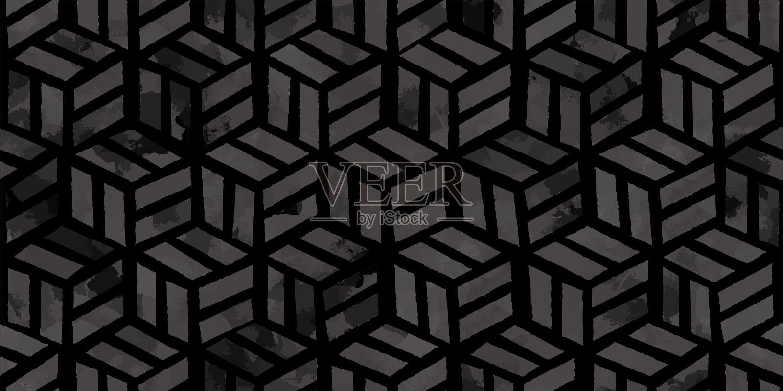 日本图案水彩背景。无缝模式。插画图片素材