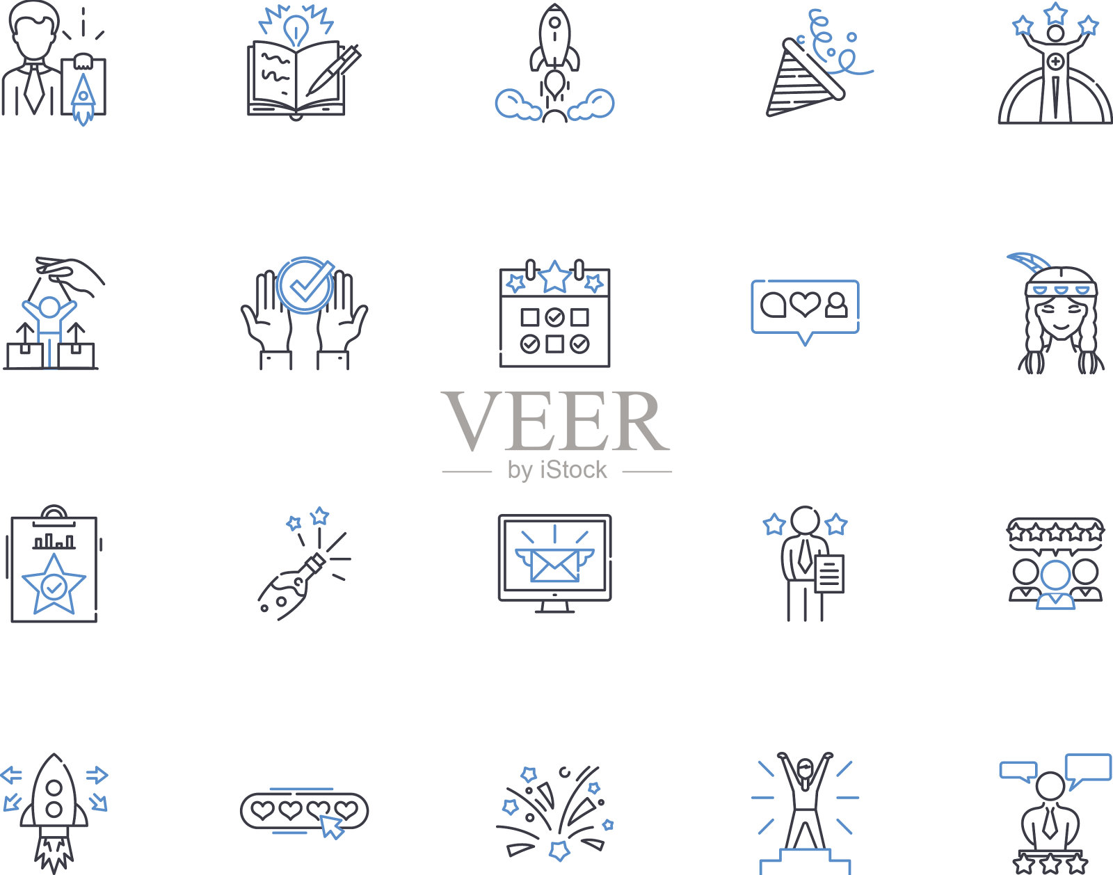 实现线条图标收藏的顿悟图标素材