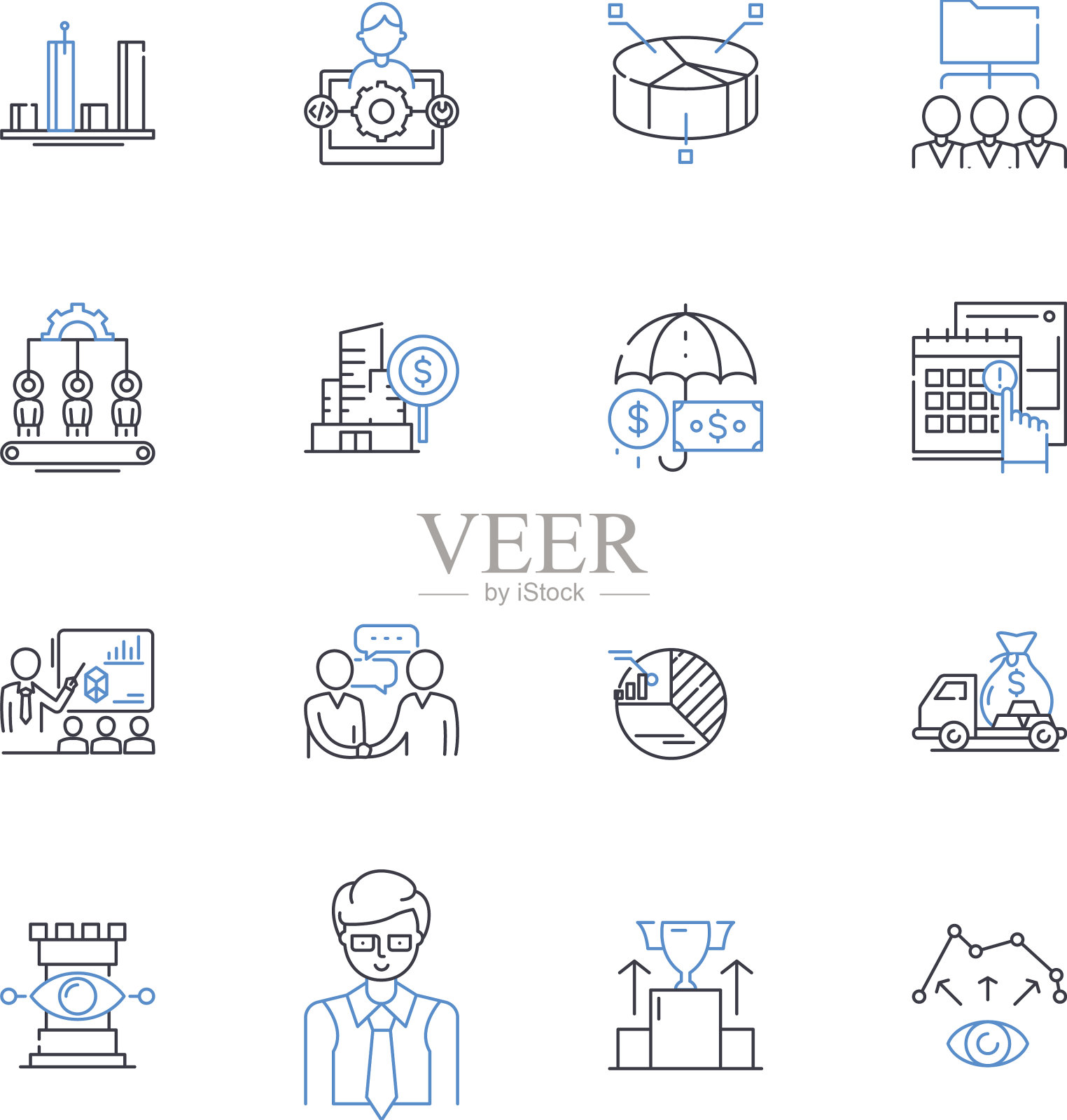 机器制作的线条图标自动收集图标素材