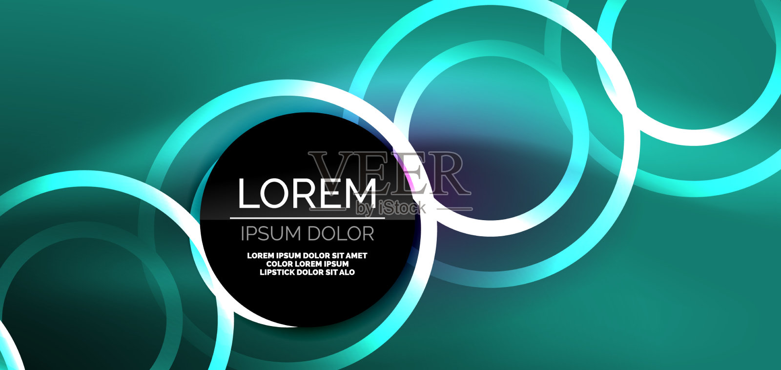 霓虹线条和波浪抽象的背景技术插画图片素材