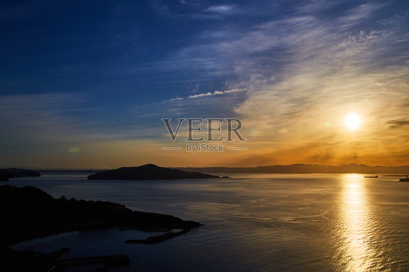 加利福尼亚旧金山湾的日出令人惊叹照片摄影图片