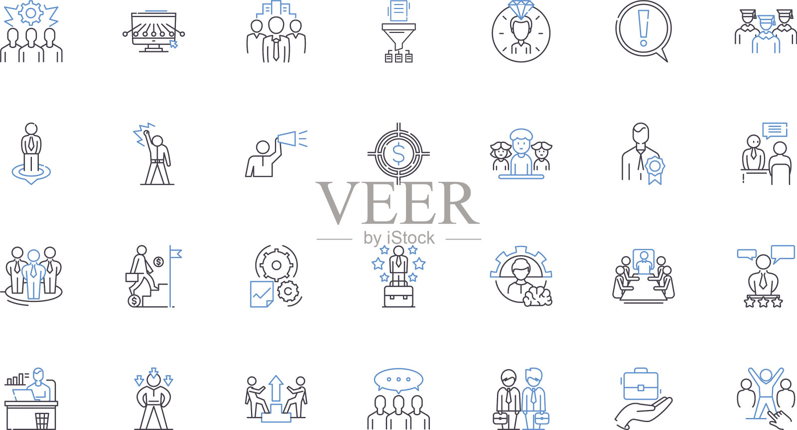 富有远见的线条图标集合创新图标素材