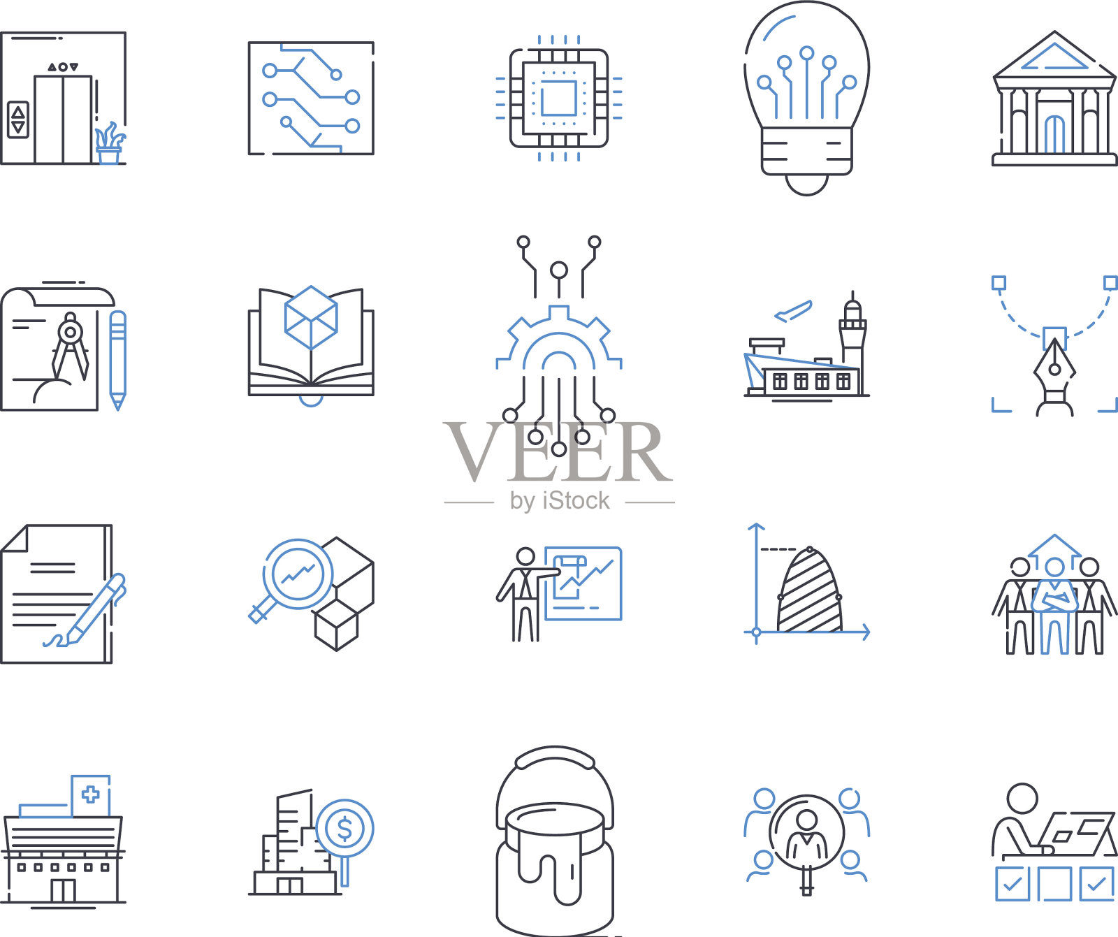 创意软件线图标集合图标素材