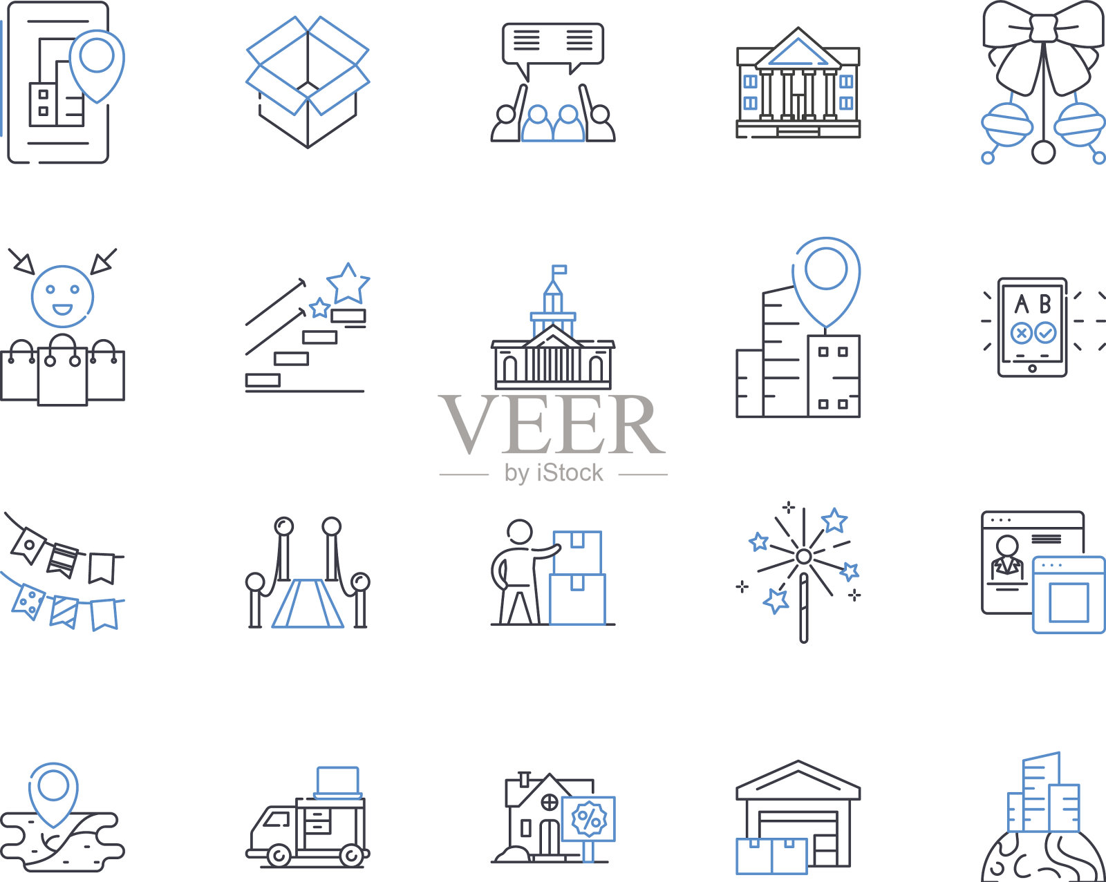 交通枢纽线图标集合运输图标素材