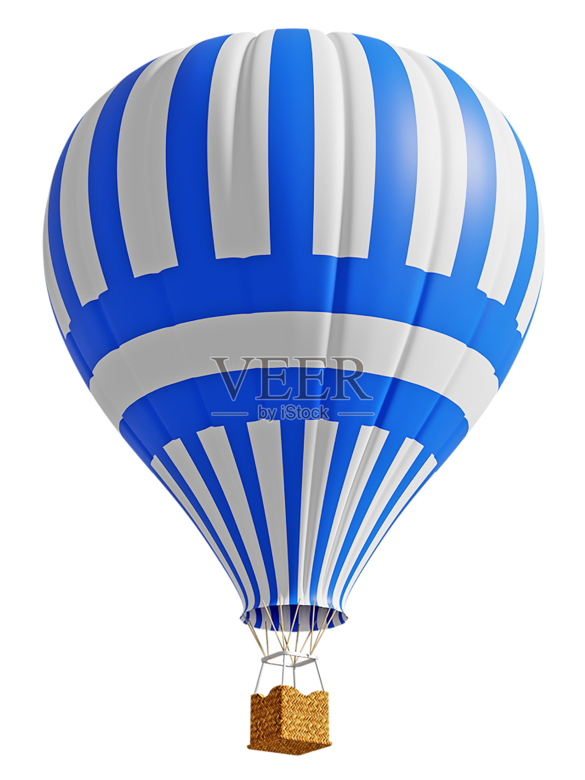 白色背景上孤立的热气球照片摄影图片