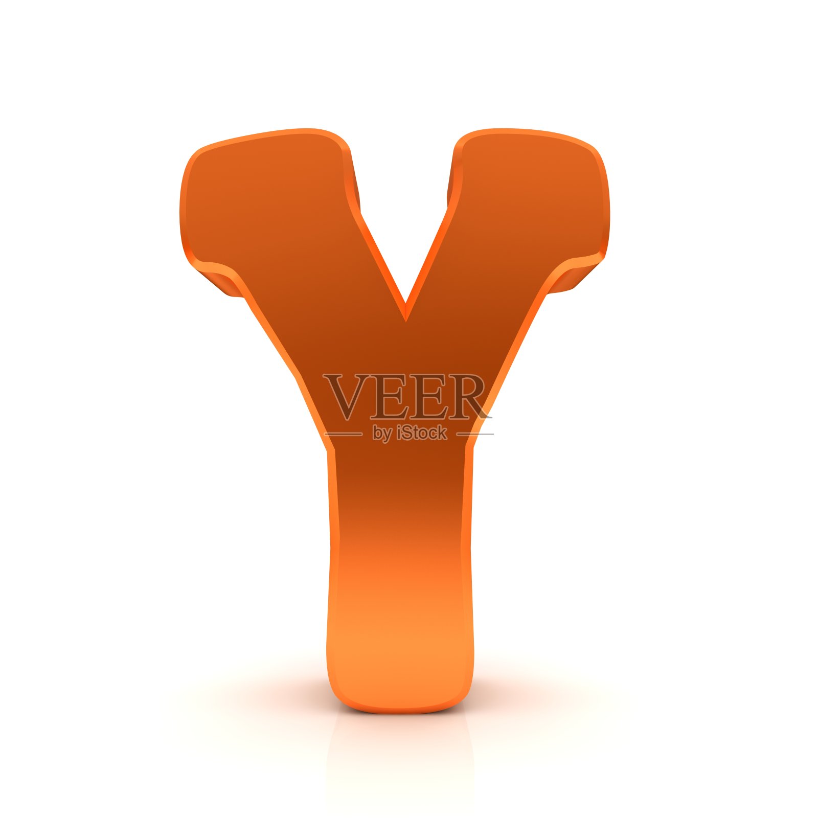 Y字母橙色标志大写字母3d渲染图形插图孤立在白色背景照片摄影图片