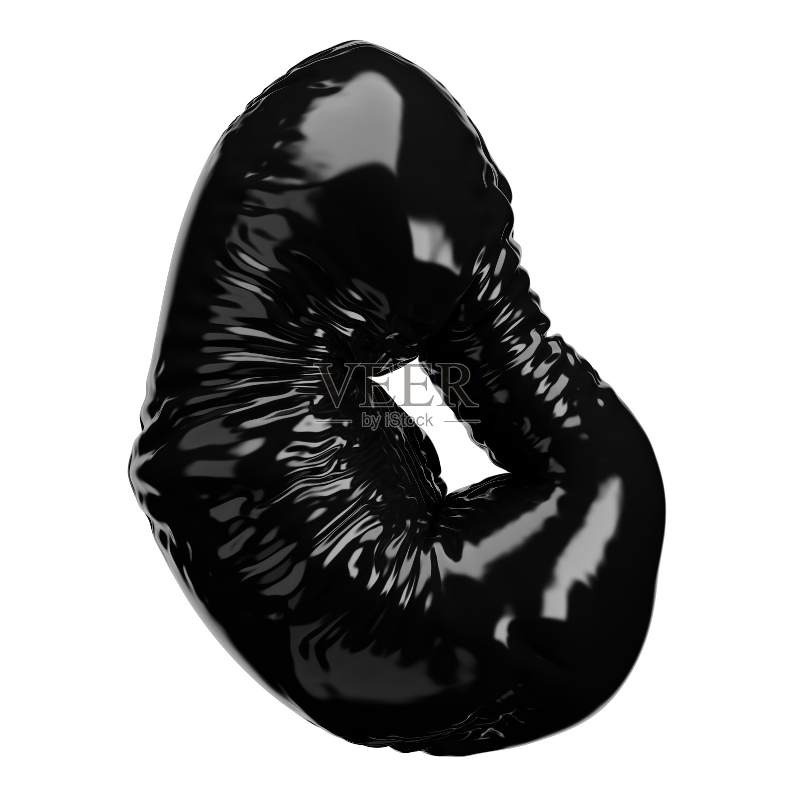 现实膨胀字体3D渲染-数字0。非常适合您的设计网页或印刷项目。插图孤立在一个白色的背景。照片摄影图片