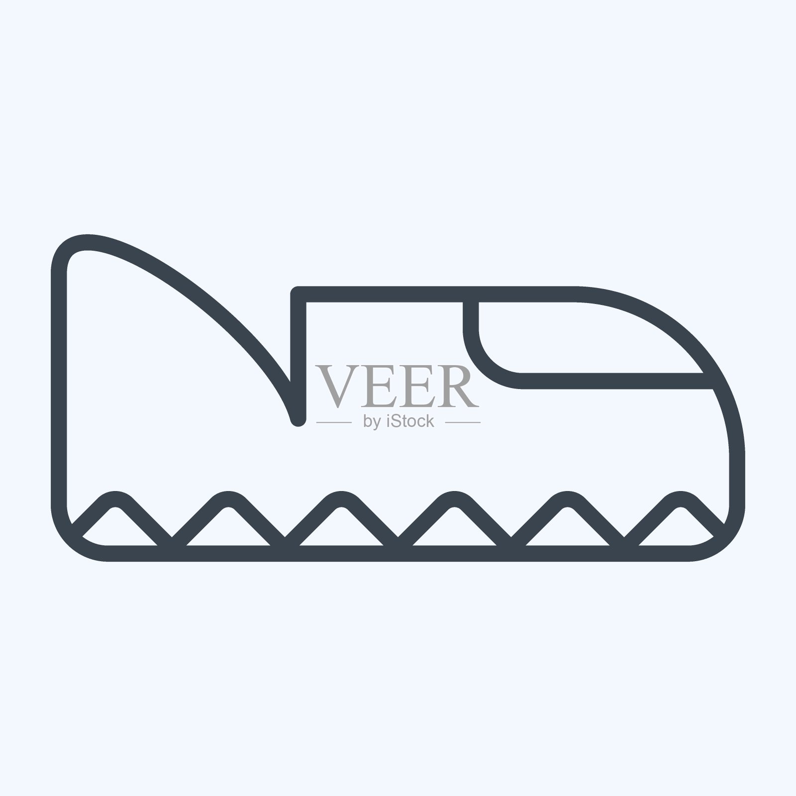 图标鞋类。与美洲土著象征有关。行风格。简单的设计可编辑插画图片素材