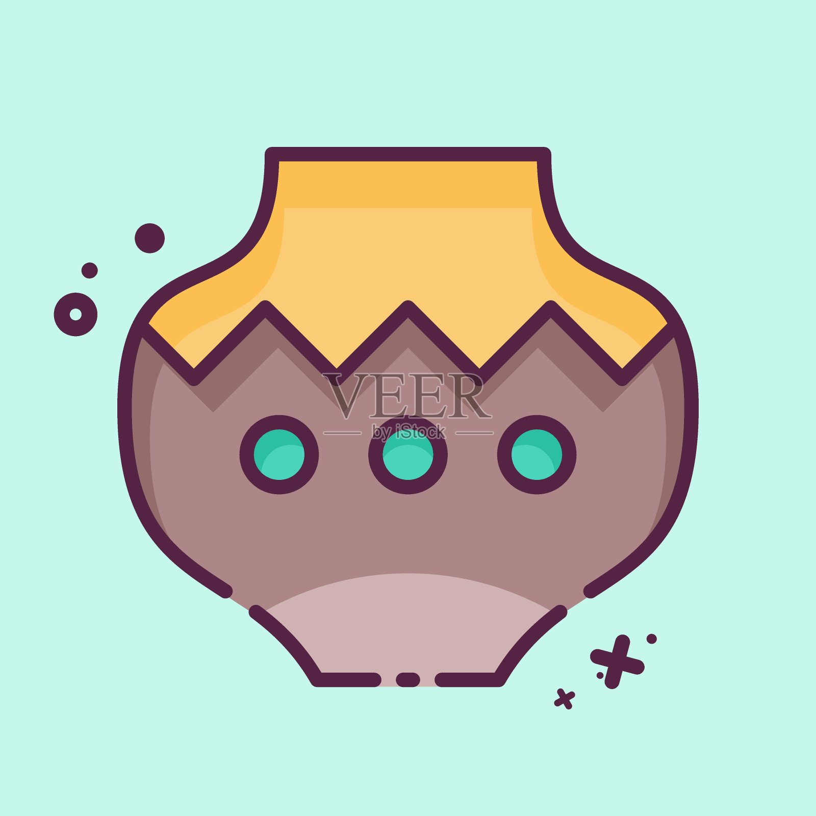 图标罐。与美国土著符号有关。MBE风格。简单的设计可编辑插画图片素材