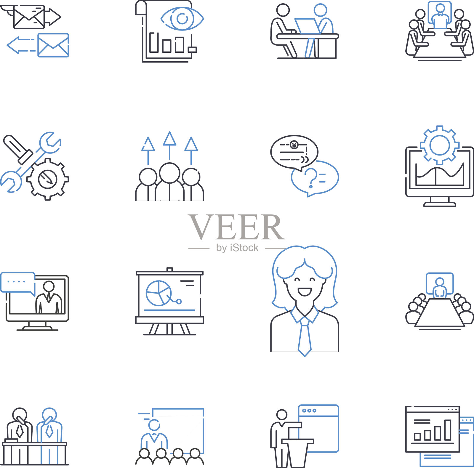 学校教师线条图标收集教授图标素材