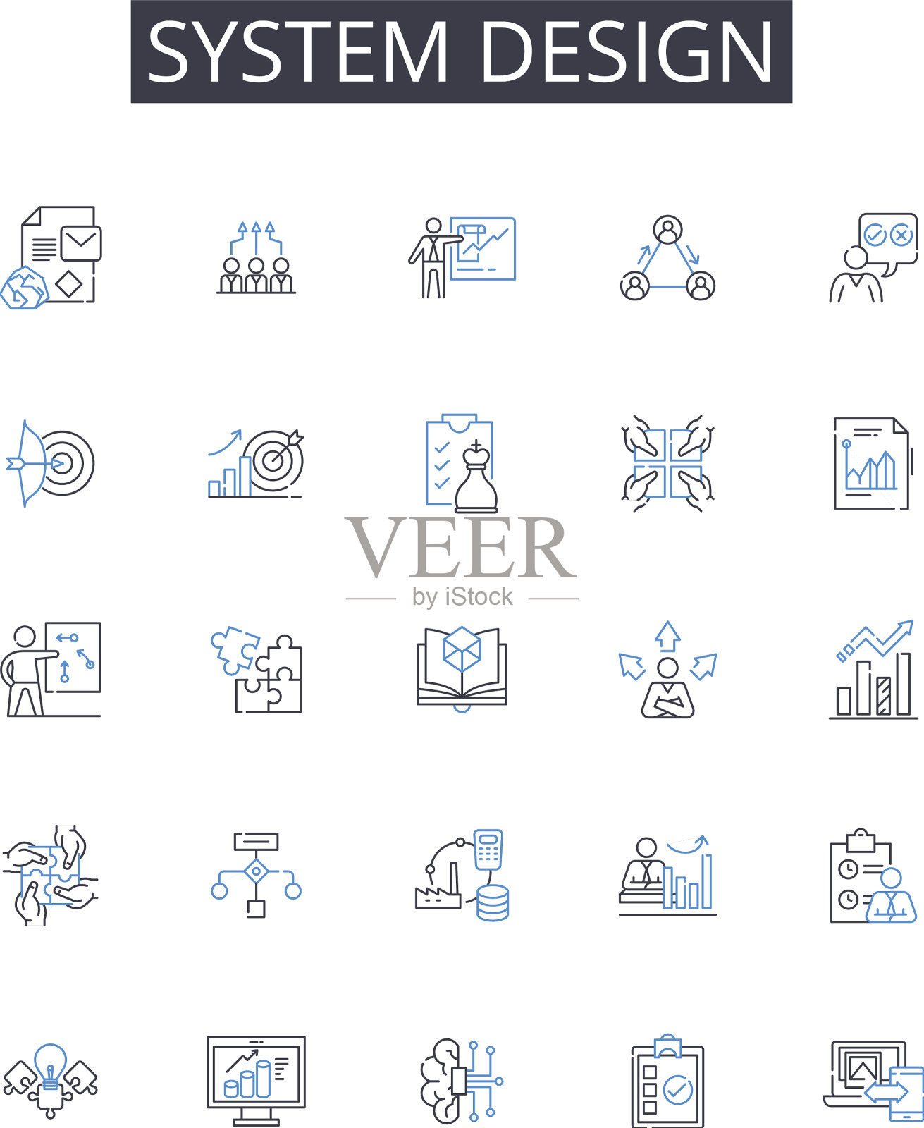 系统设计线条图标收集全景图图标素材