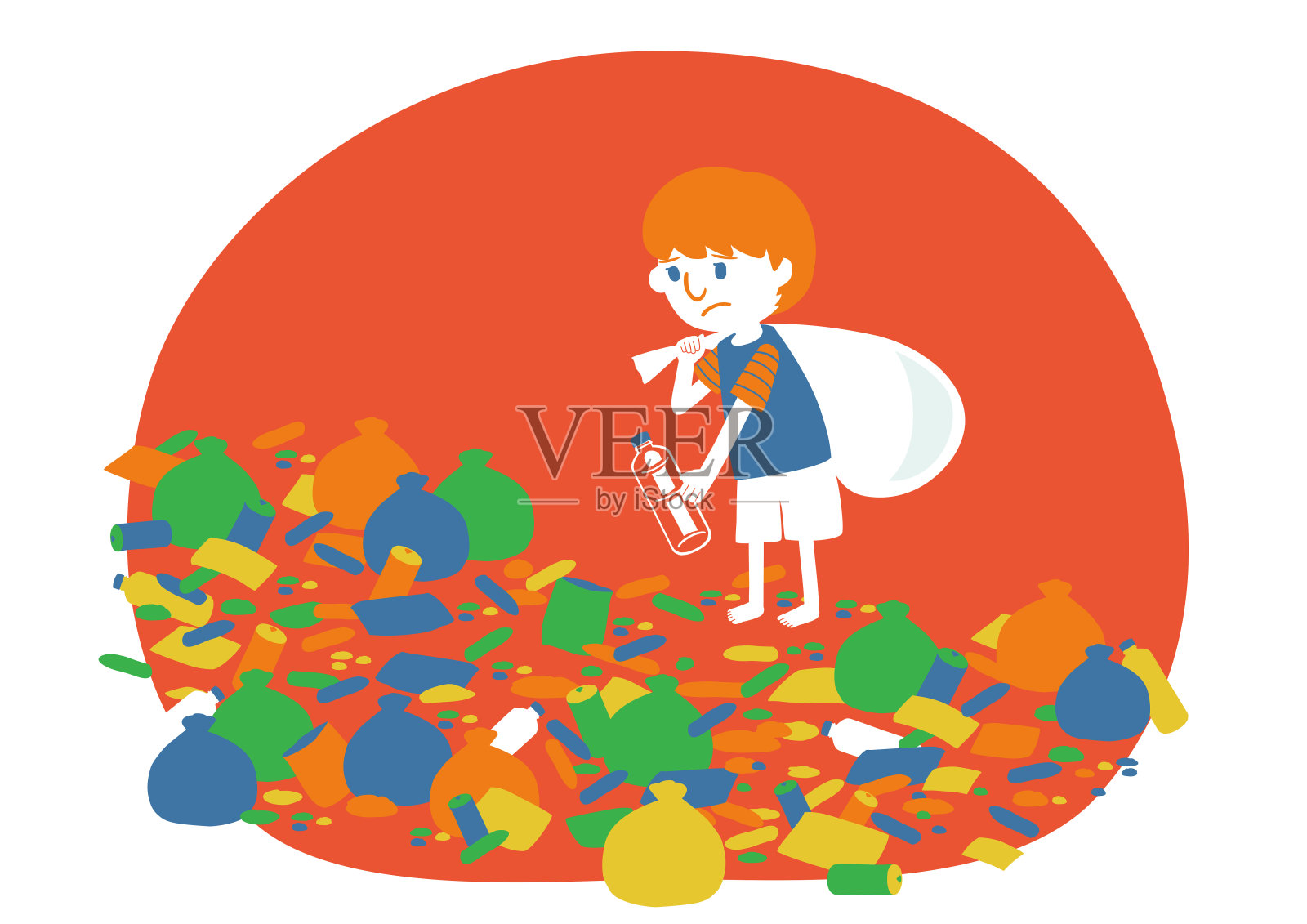 向日葵从种子到花朵的矢量插图。插画图片素材