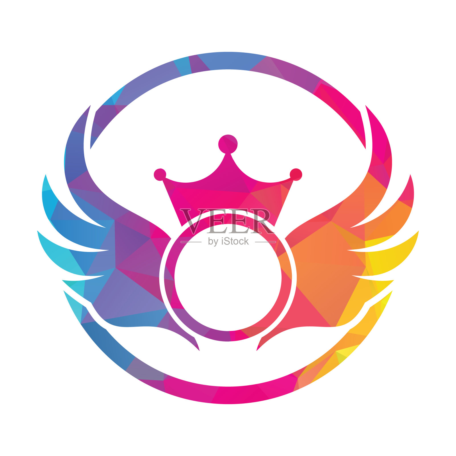 皇冠翼标志设计图标模板。插画图片素材