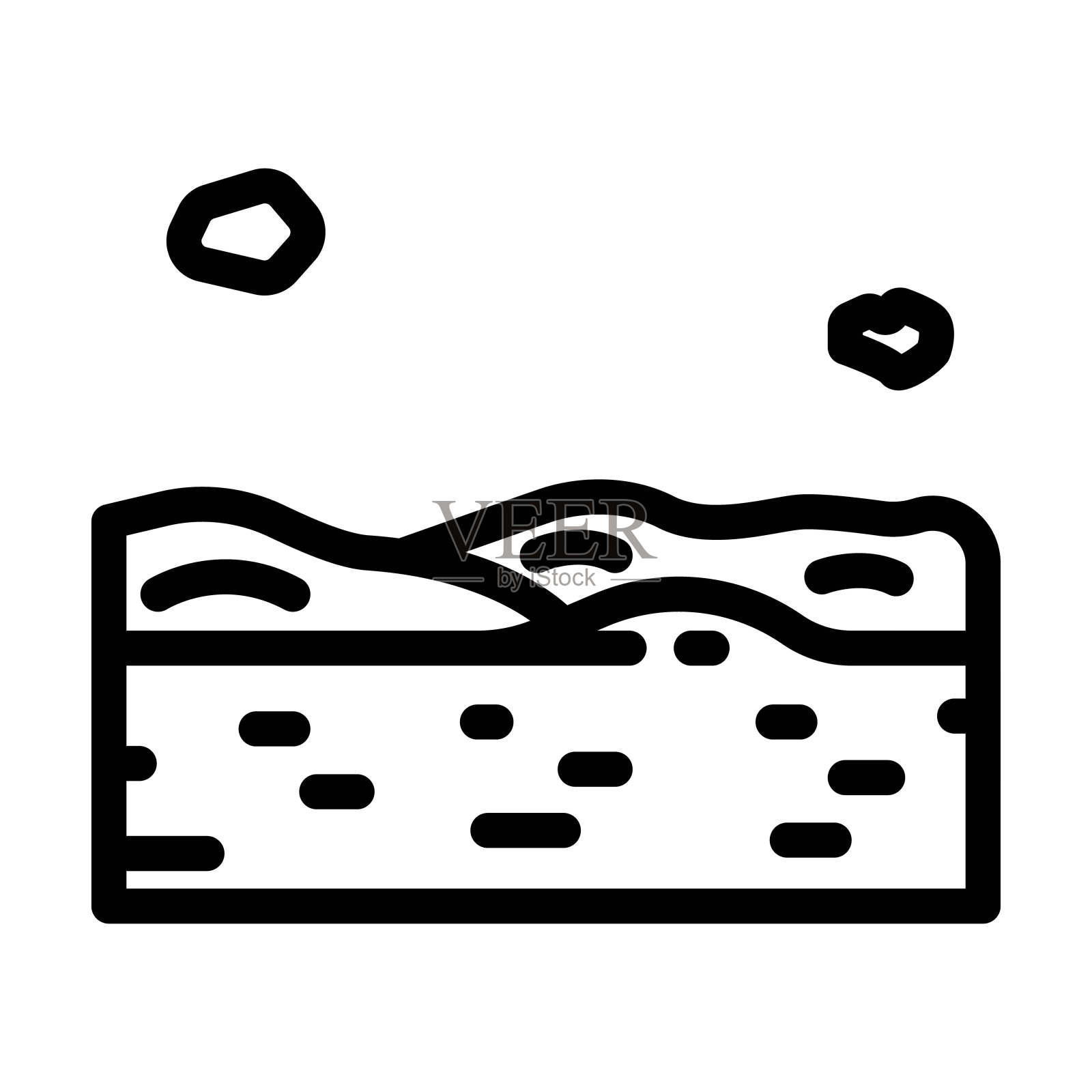 火星景观火星行星线图标矢量插图插画图片素材