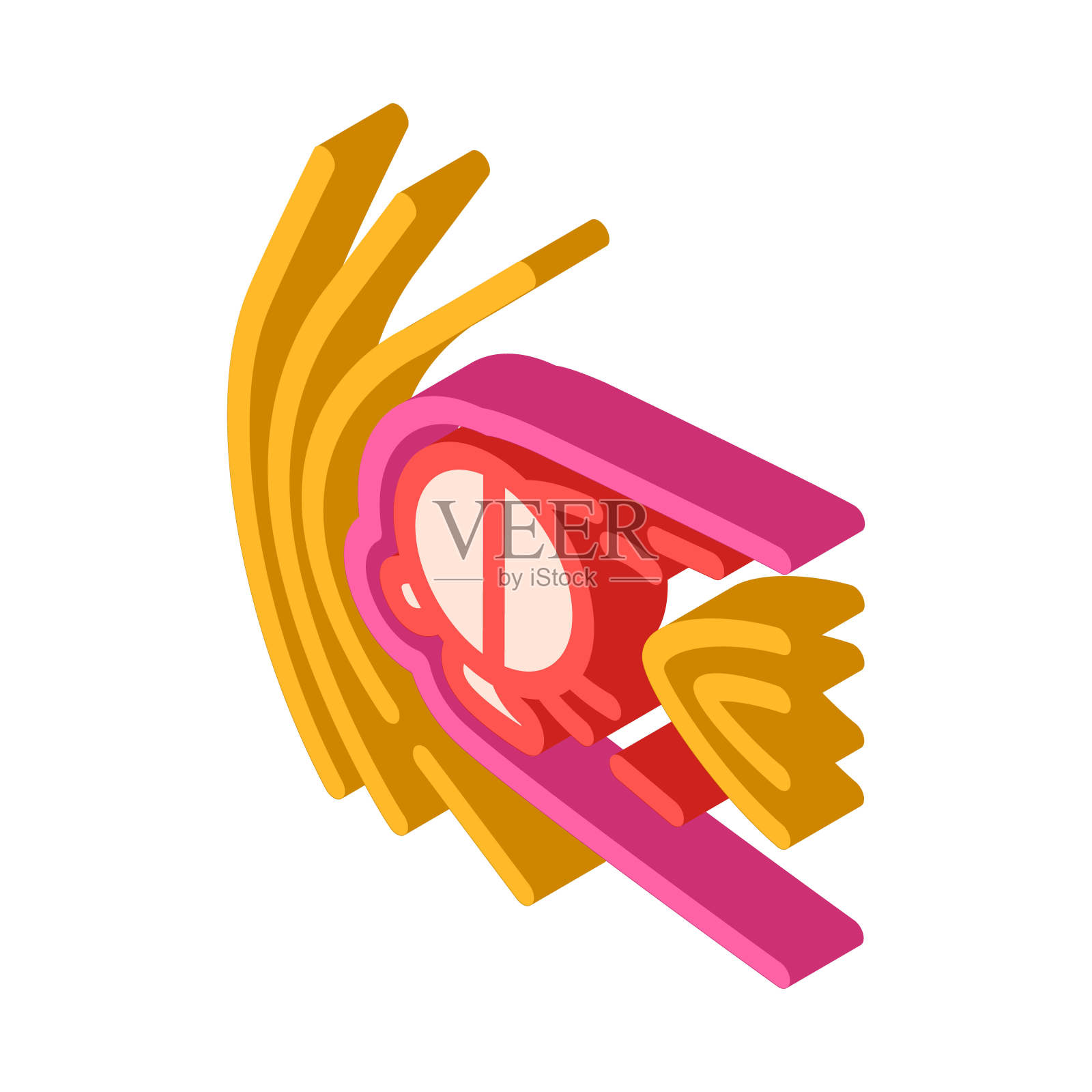火星太阳风火星行星等距矢量图示插画图片素材
