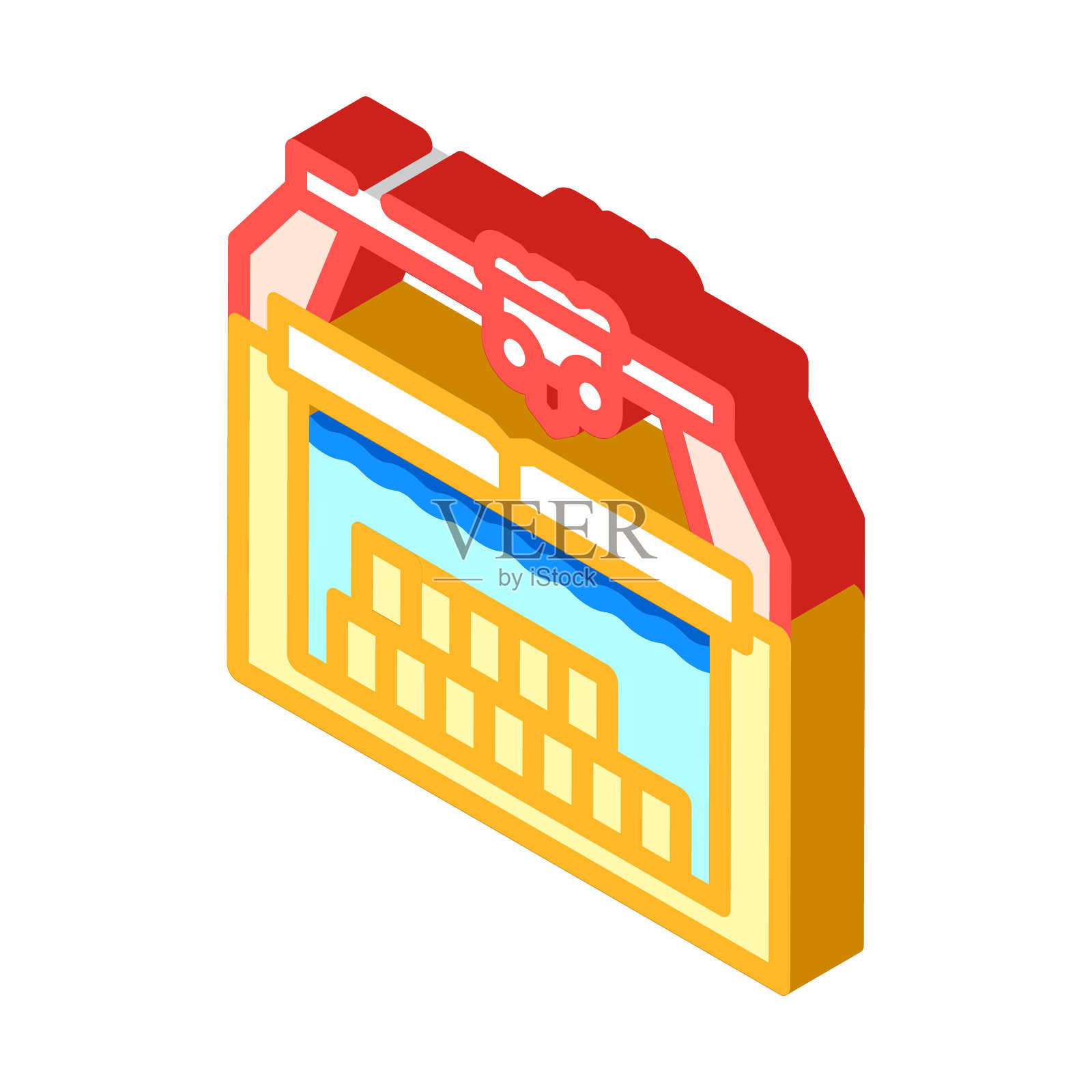 放射性废物处理核能等距图标矢量插图插画图片素材