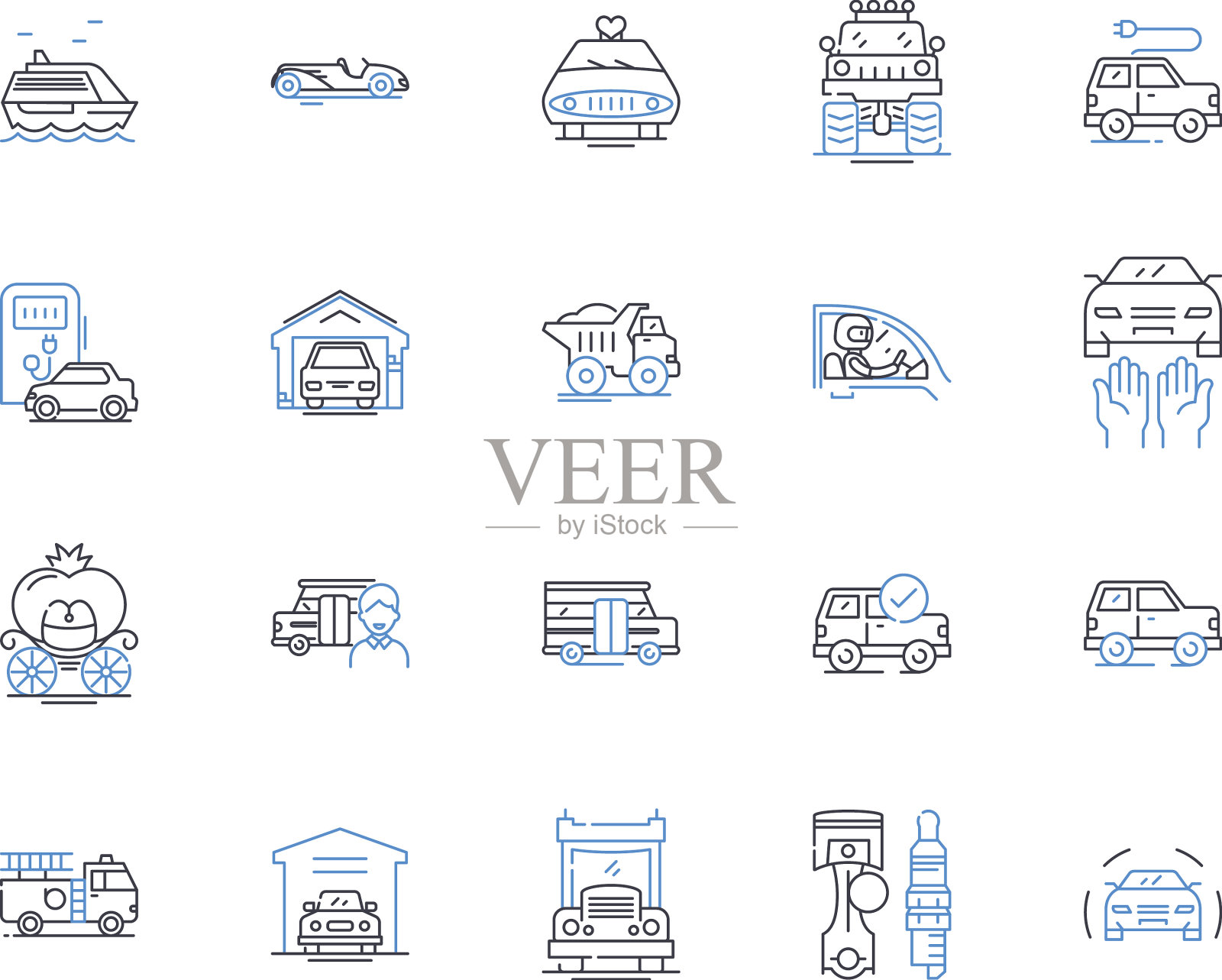 调度线路图标收集物流图标素材