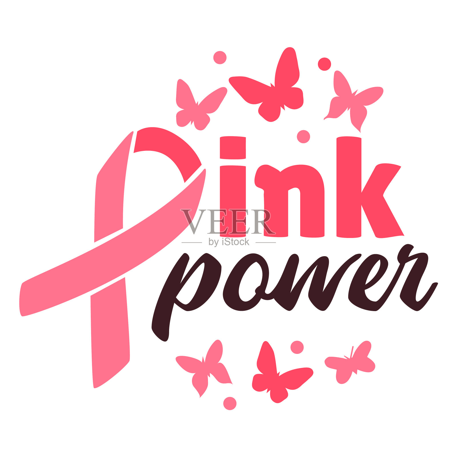 乳腺癌粉色能量带设计元素图片