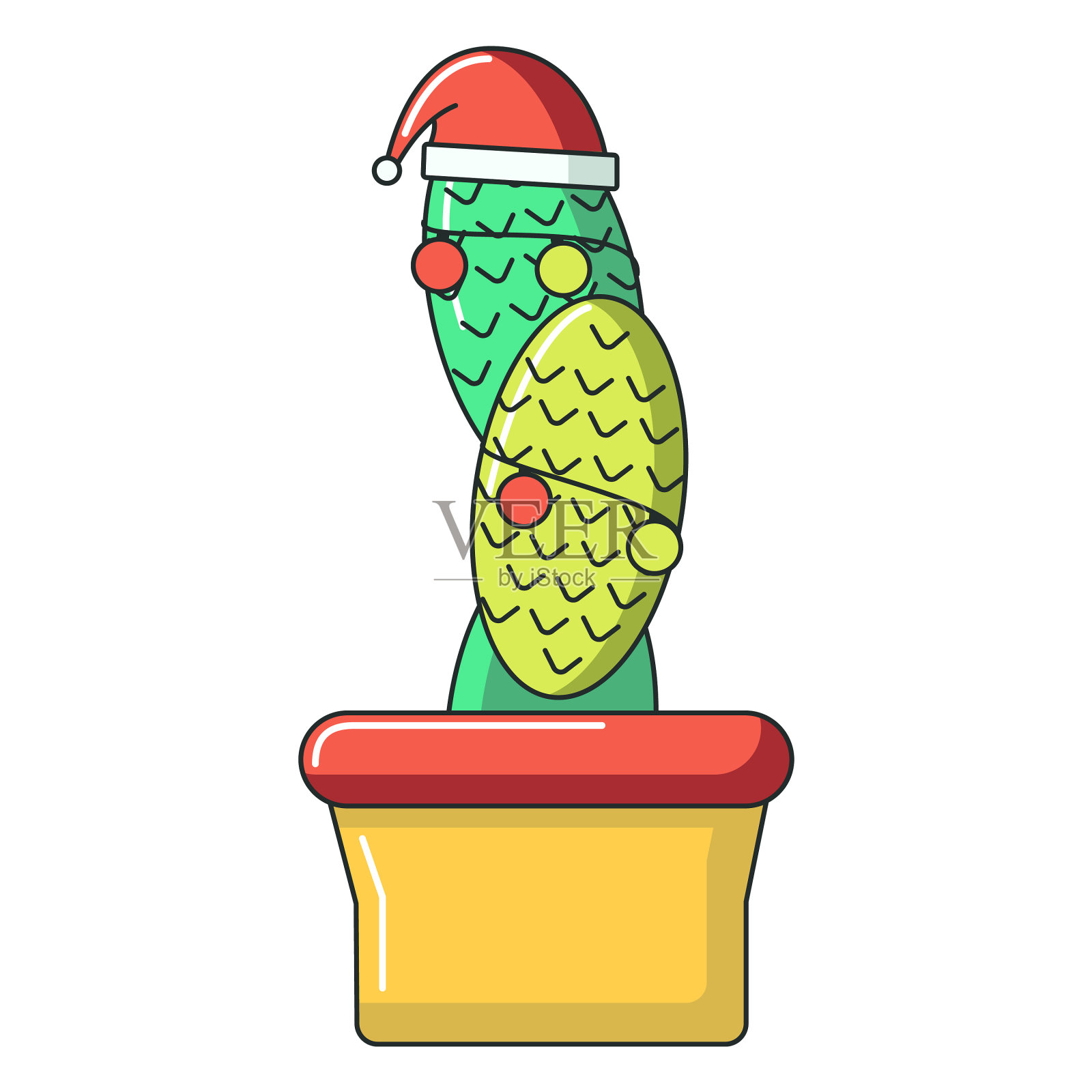 仙人掌球平底锅帽设计元素图片